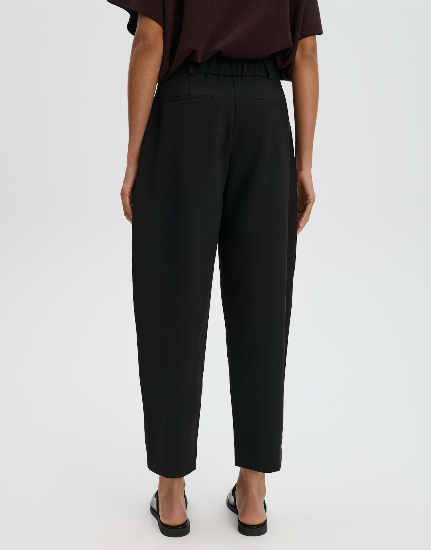 someday Bundfaltenhose CATSBY BARREL verkürzte City Pants mit Komfortbund Elastische High Rise Hose mit ovalem Beinverlauf