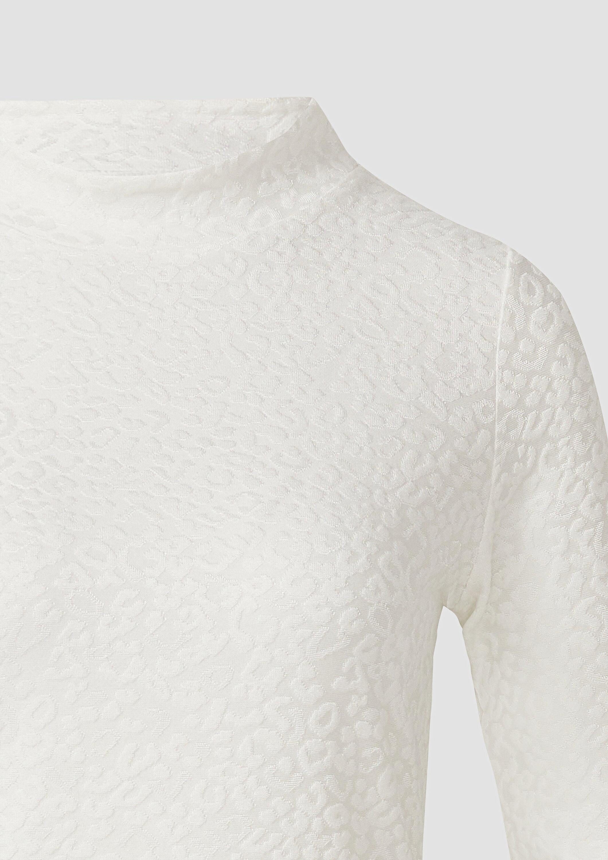 s.Oliver Langarmshirt T-Shirt Leicht glänzendes Jacquard-Shirt