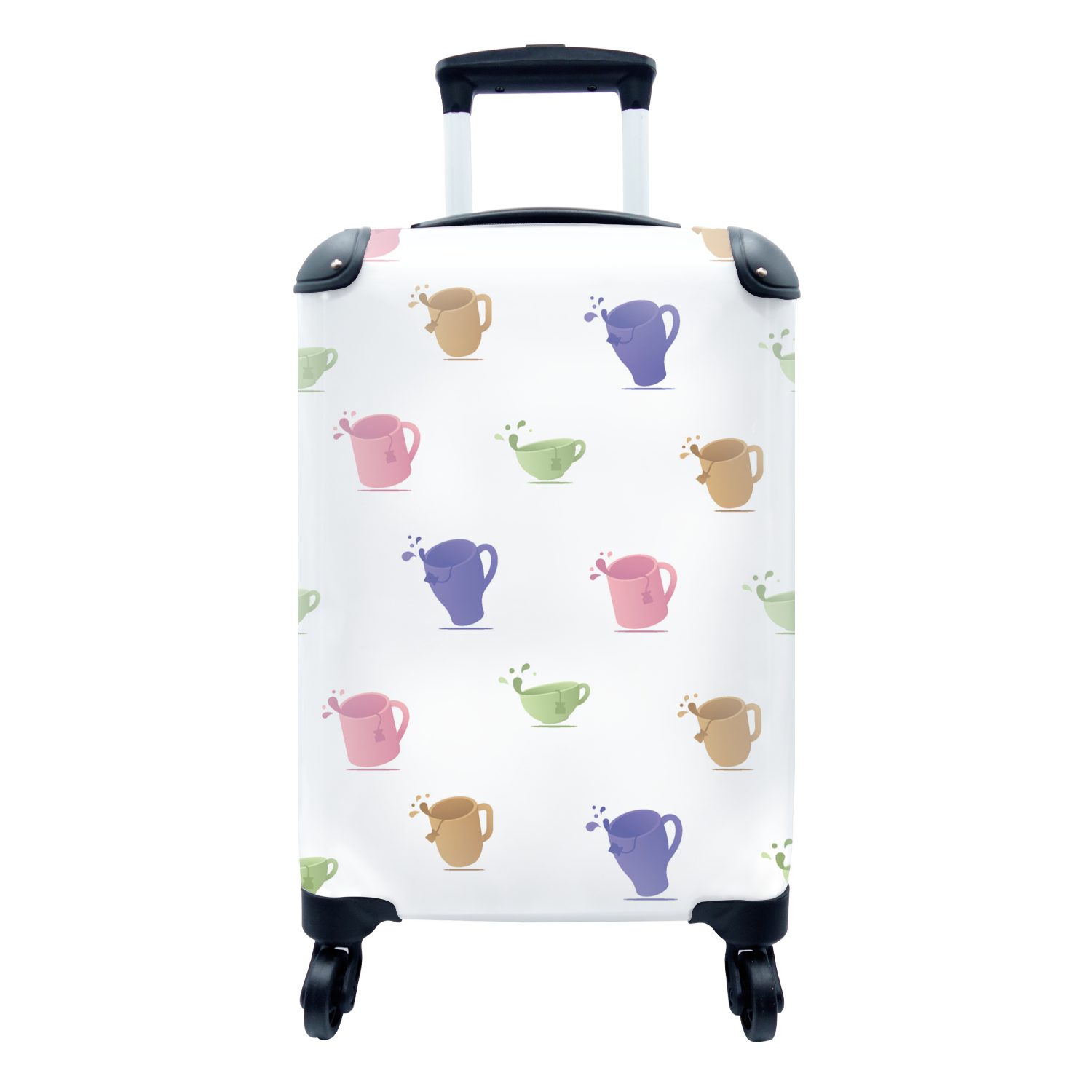 Reisetasche Handgepäckkoffer Trolley, - Tee für mit Muster Ferien, Teetasse, MuchoWow Reisekoffer Handgepäck Rollen, - 4 rollen,