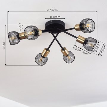 hofstein Deckenleuchte »Pieve« Deckenlampe aus Metall schwarz, gold Zimmerlampe 6-flammig, ohne Leuchtmittel, 6xE14