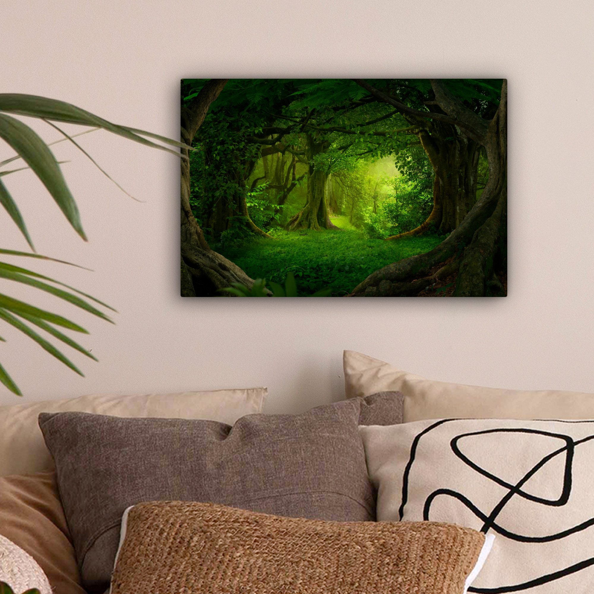 OneMillionCanvasses® Leinwandbild Bäume - Wald - Grün - Landschaft - Natur, günstig online kaufen