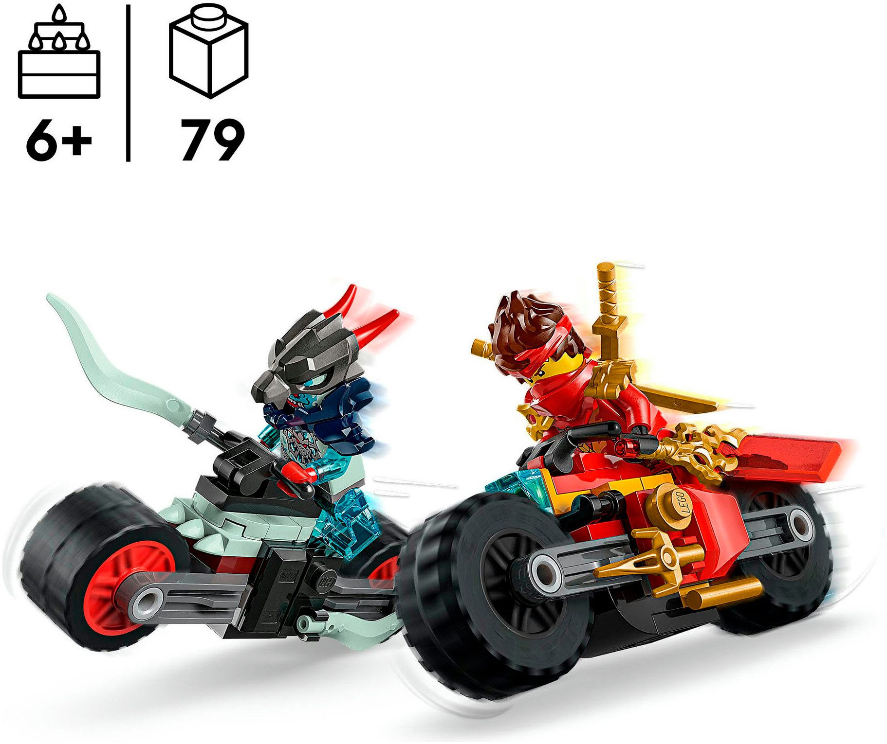 LEGO® Kais Motorradrennen (71838), LEGO Ninjago Konstruktionsspielsteine, (79 St), Made in Europe – Bild 3 von 5