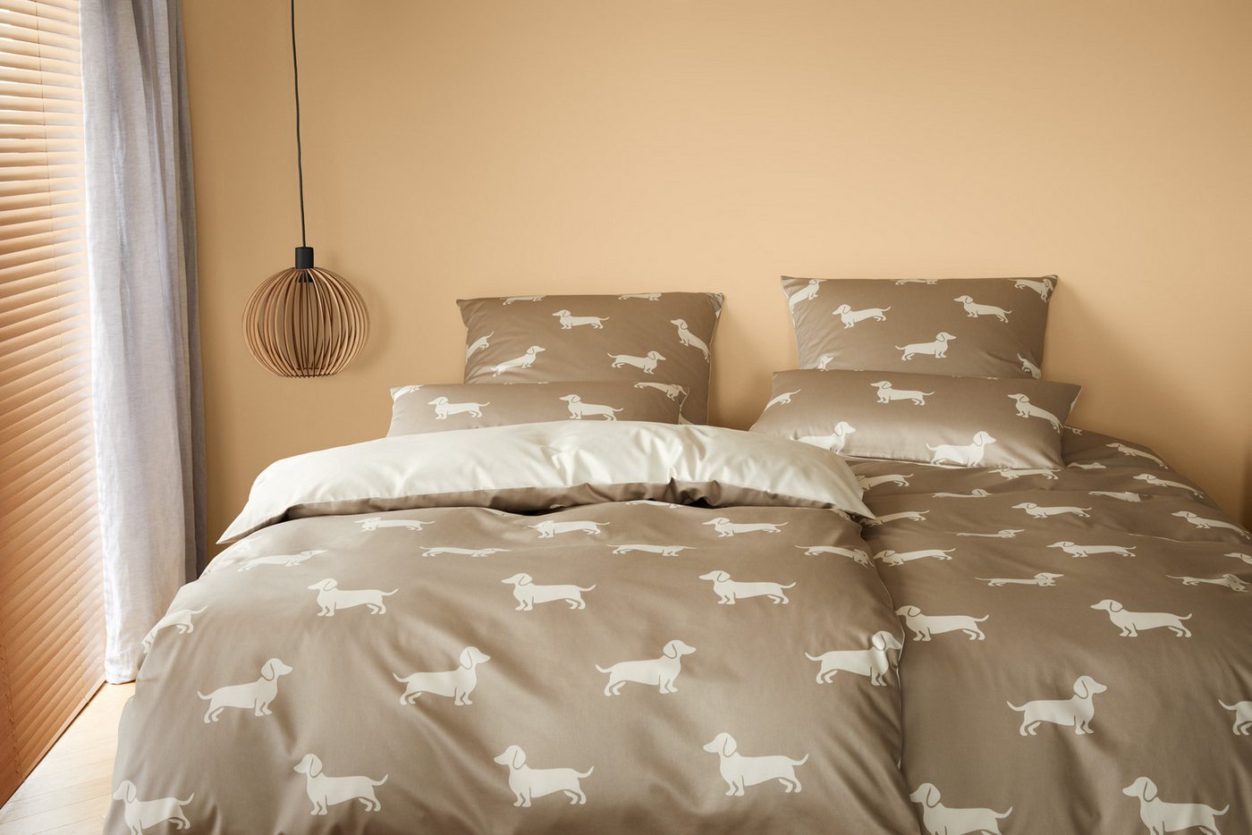 Elegante Bettwäsche Dogs, Mako-Satin, 2 teilig, angenehmes Hautgefühl