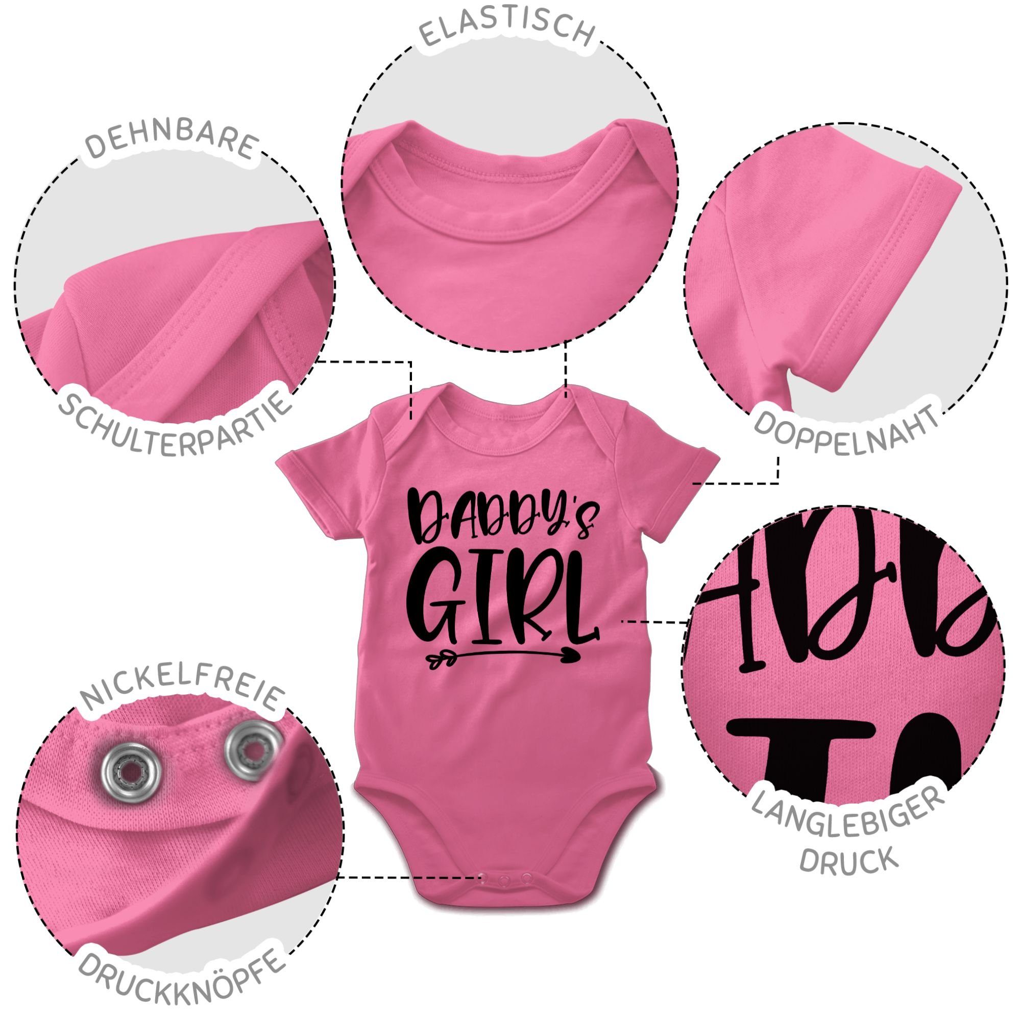 Vatertag 2 Daddys Baby Geschenk Pink Shirtbody Girl Shirtracer