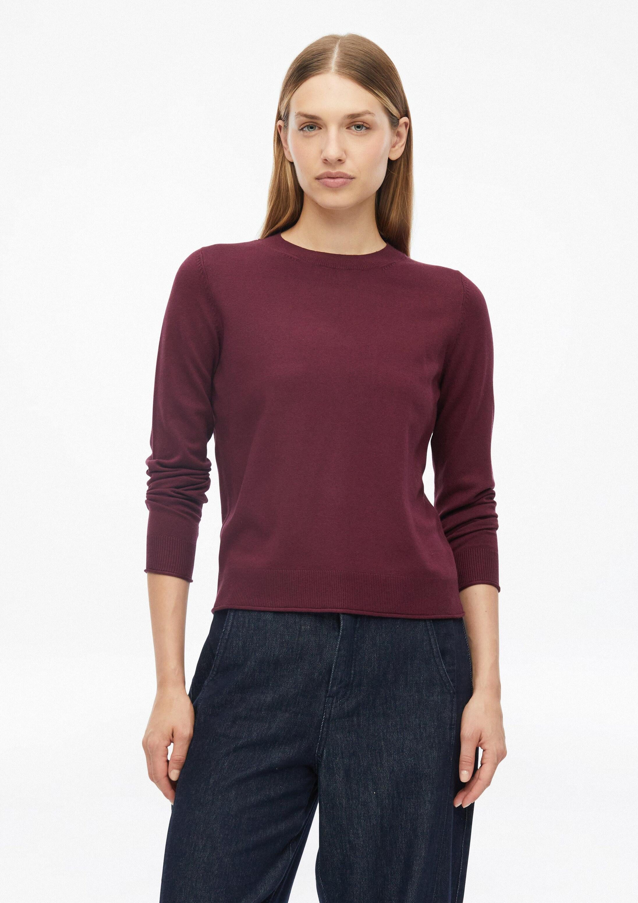 s.Oliver Longpullover Strickpullover Strickpullover im Regular Fit mit Rollkanten am Saum