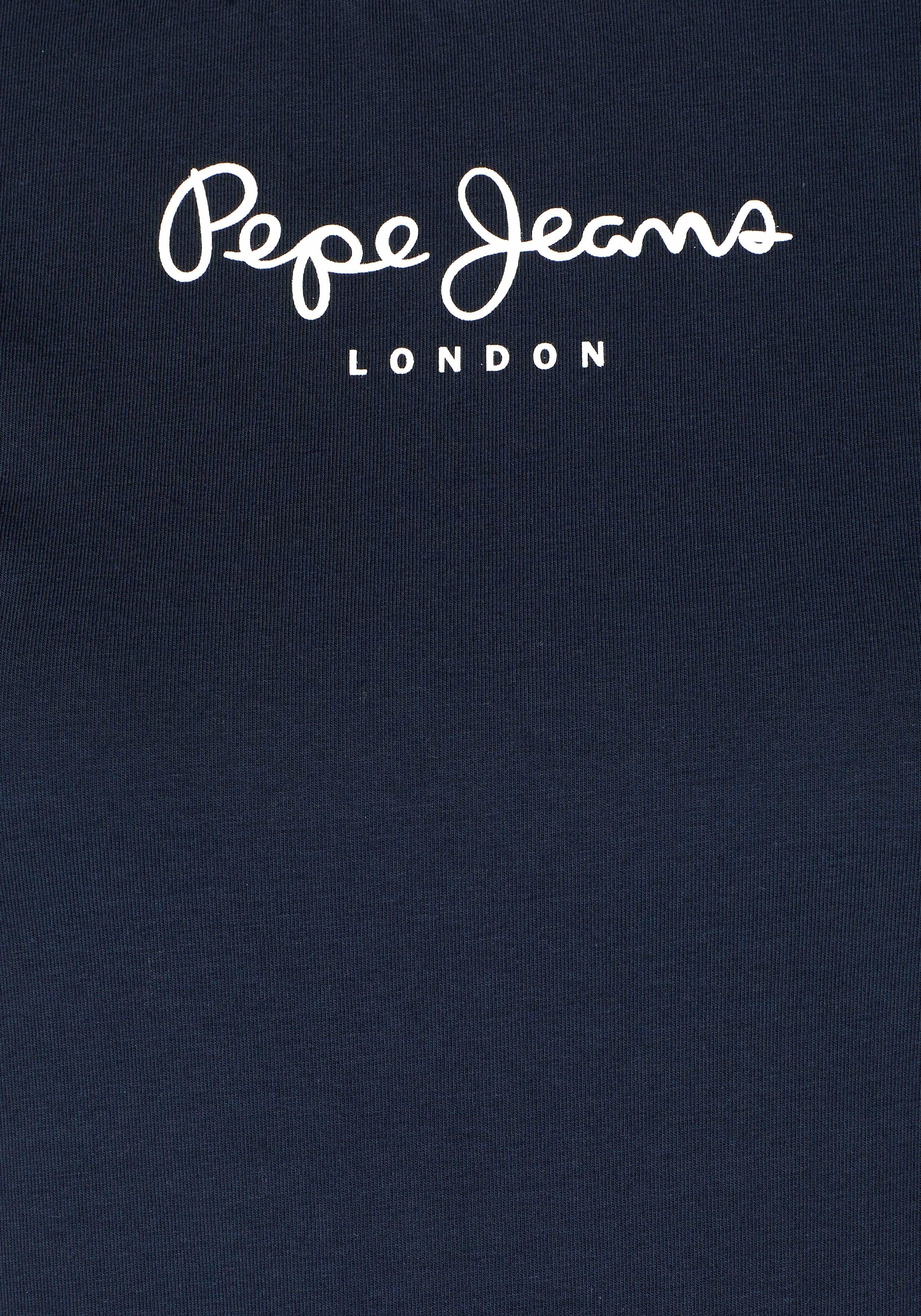 595 Logo-Print navy NEW Pepe T-Shirt mit VIRGINIA Jeans