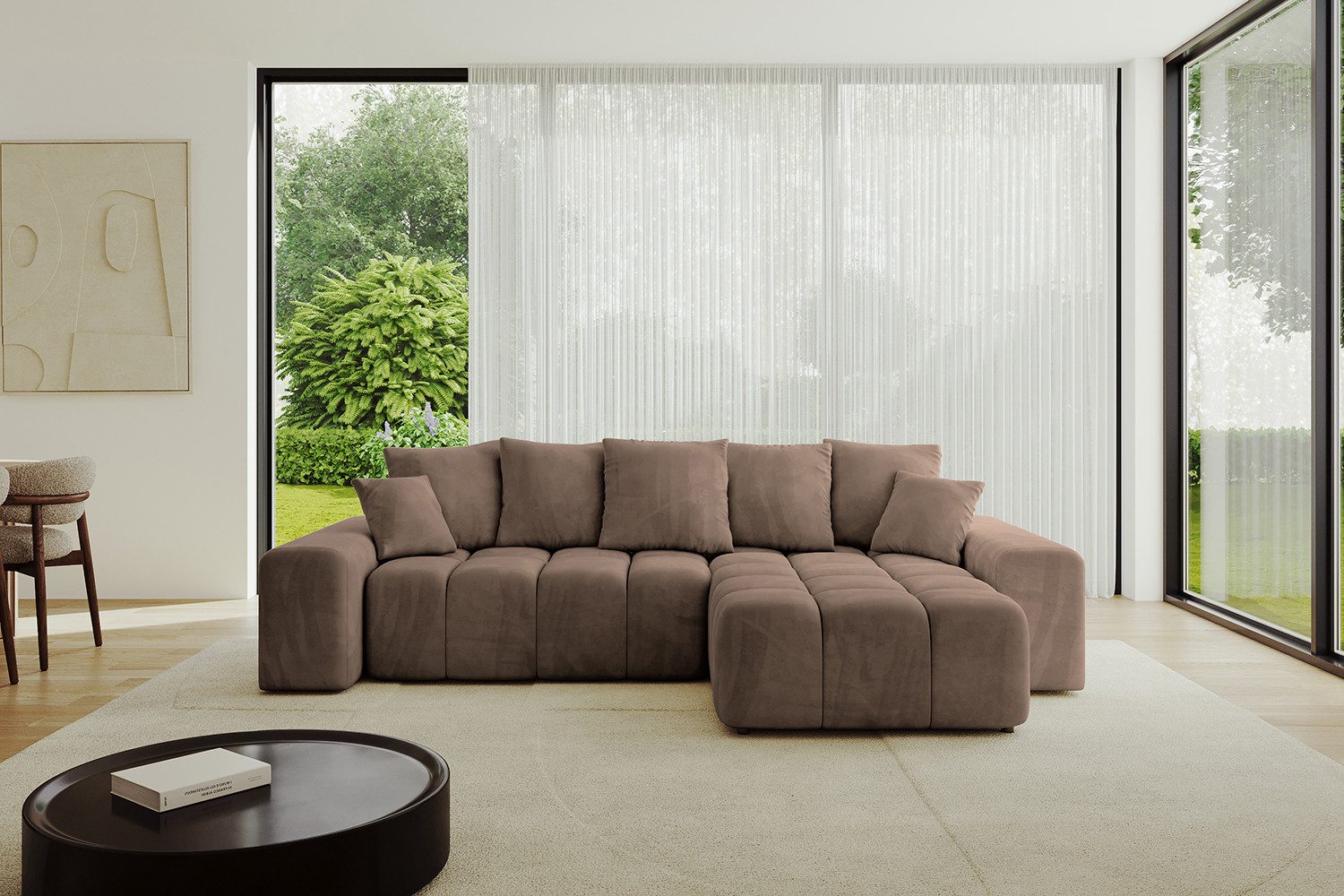 ALTDECOR Ecksofa ENIL-L, Couch mit Schlaffunktion, Wohnzimmer - Wohnlandschaft, Corner Sofa Bett Eckcouch Couch L-Form Schlafcouch Ausziehbar