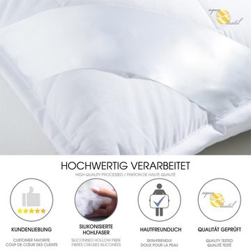 Bettdecke, Kopfkissen + Topper, Soft Touch Mikrofaser Sommer Leicht Steppdecke 2er Set 135x200cm, aqua-textil