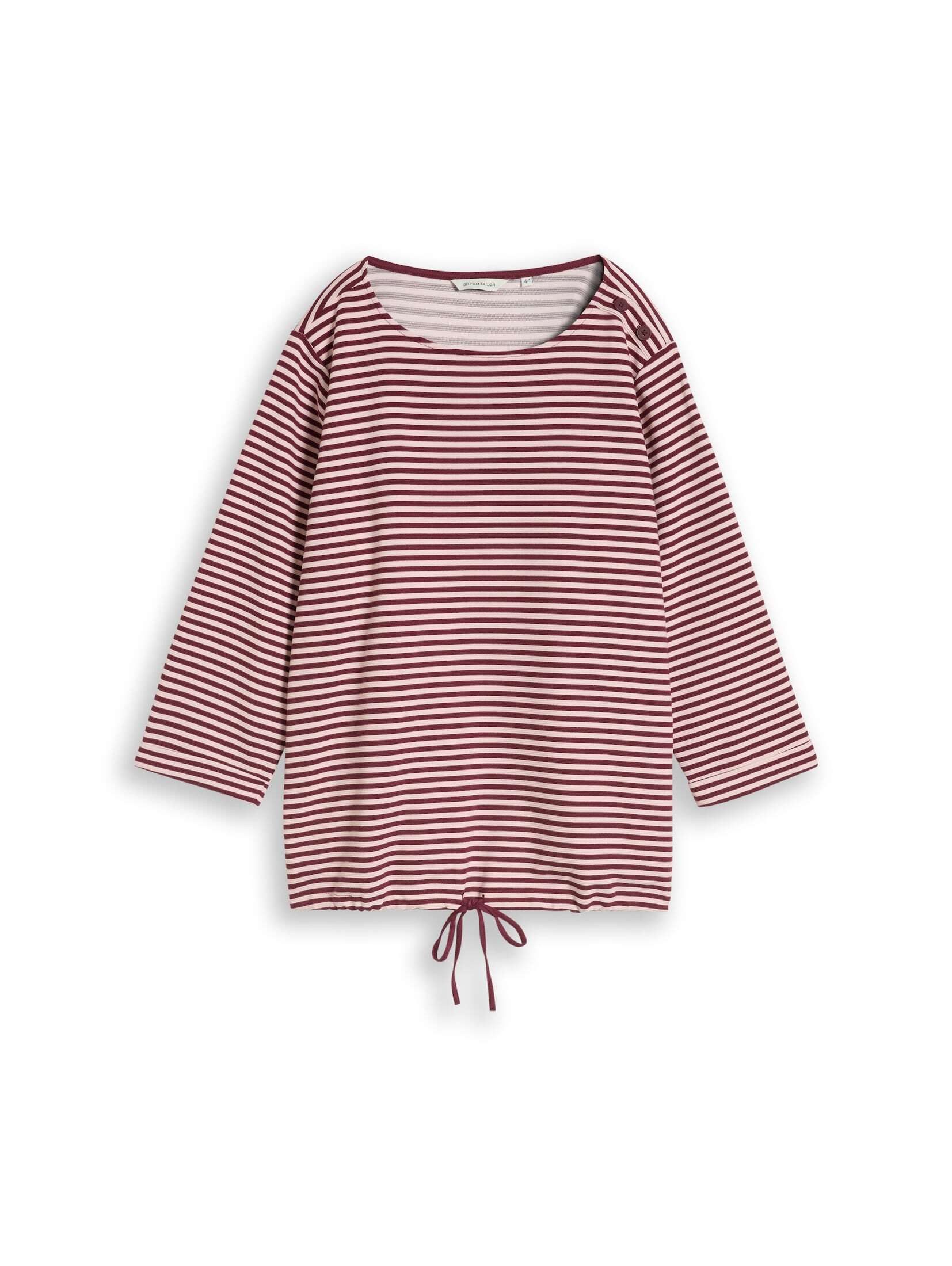 TOM TAILOR PLUS 3/4-Arm-Shirt T-Shirt (im Einserpack) Plus Size - Langarmshirt mit Knopf-Details