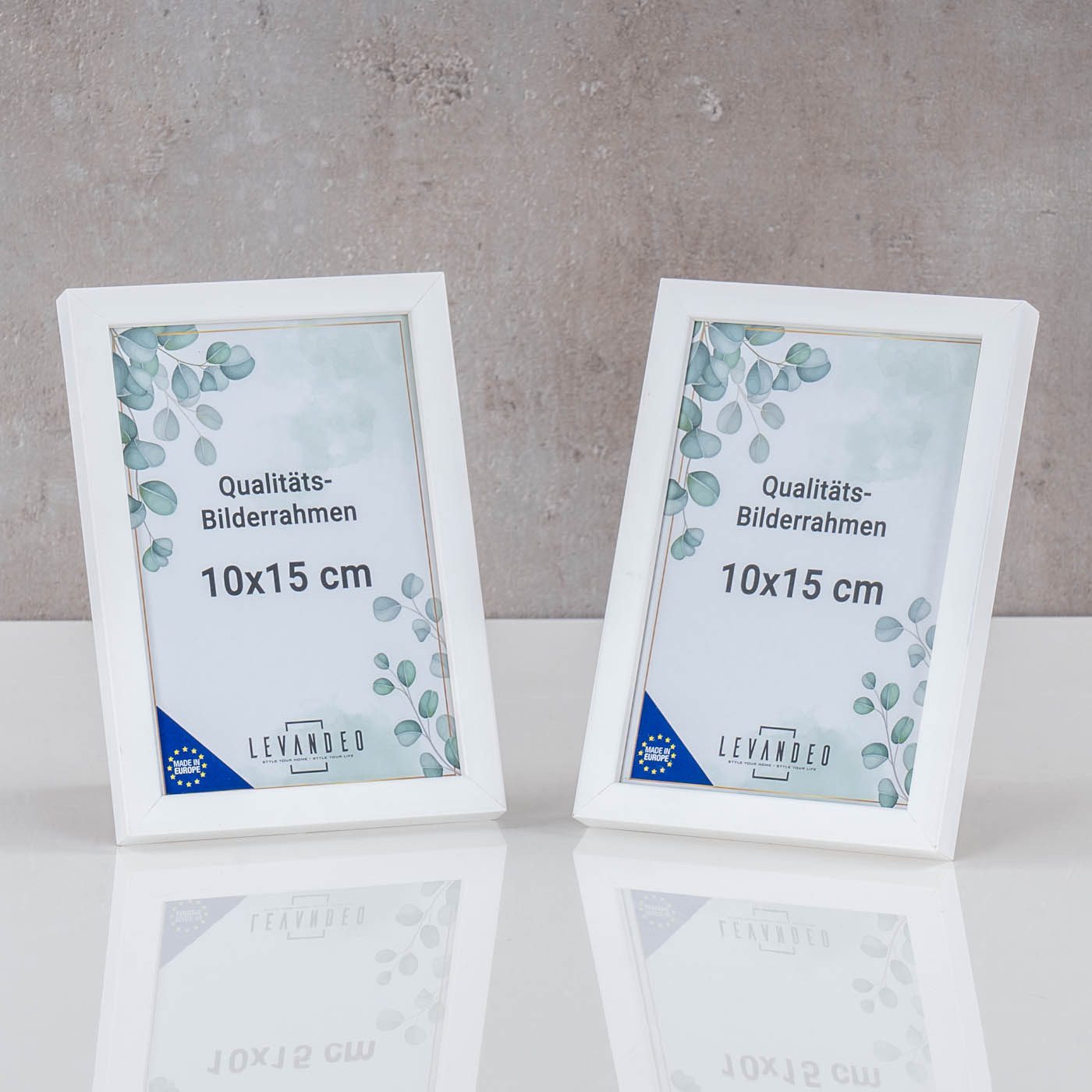Levandeo® Bilderrahmen, 10er Set Bilderrahmen Echtholz Made in EU 10x15 Wei günstig online kaufen