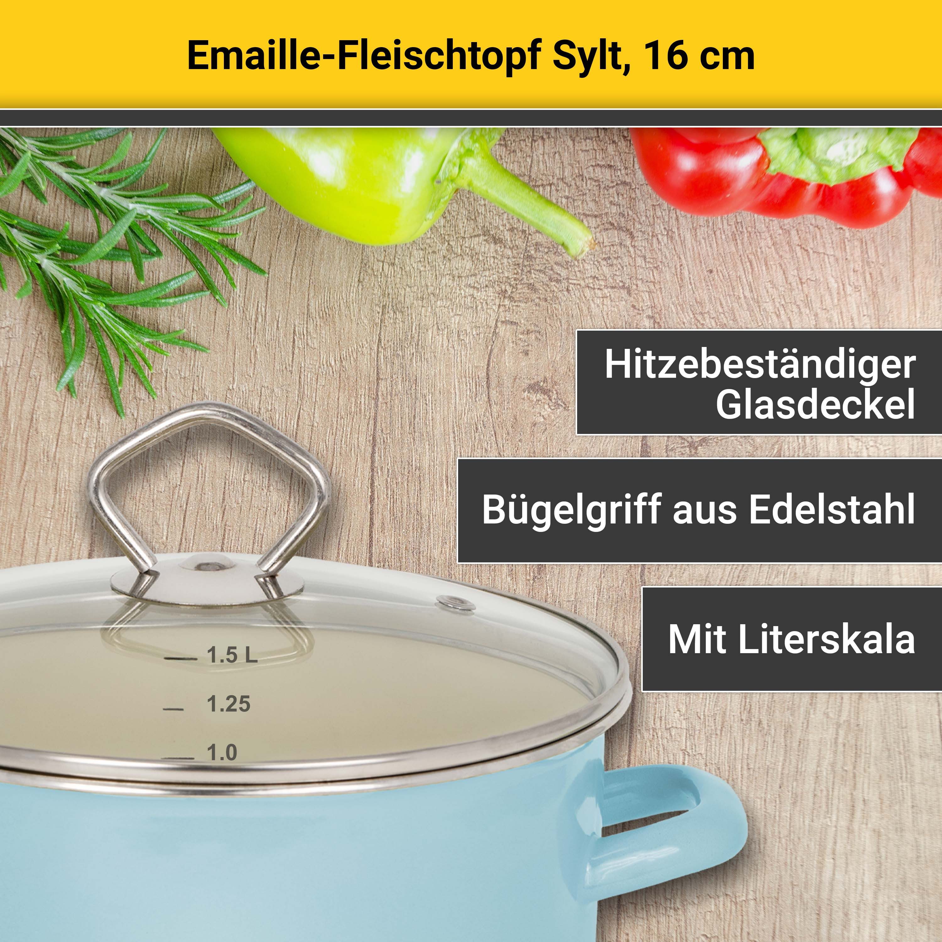 Krüger Fleischtopf Sylt, Emaille (1-tlg), Induktion