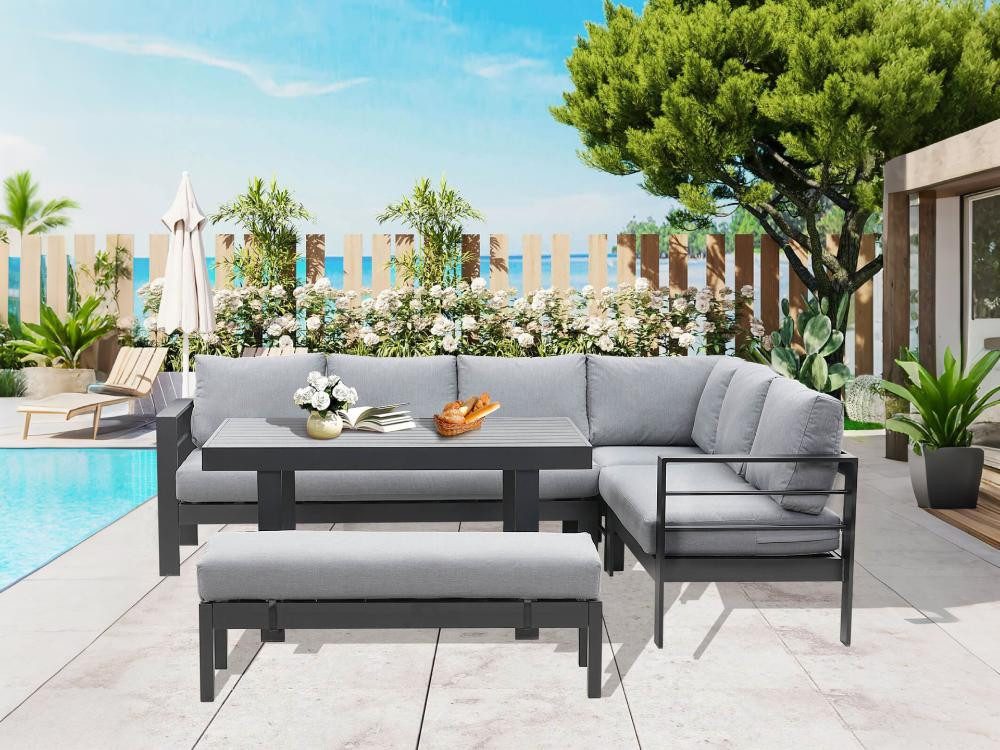 MeXo Gartenlounge-Set Aluminium Gartenmöbel Set für günstig online kaufen