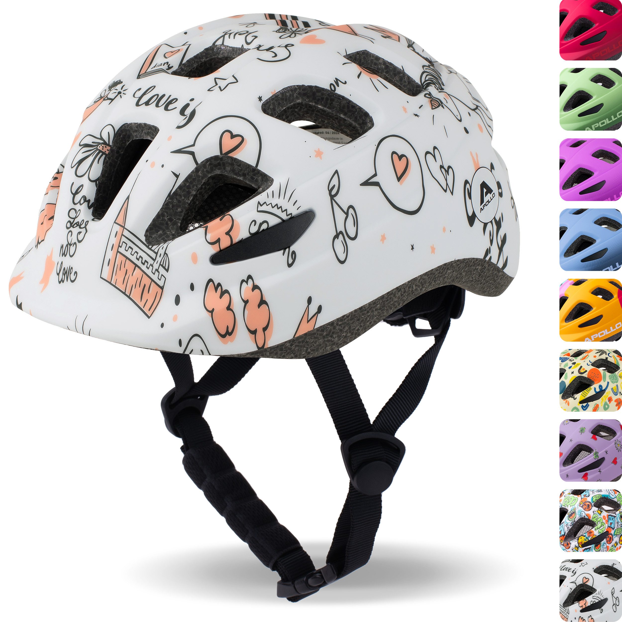 Apollo Inlineskates Fahrradhelm, Kinder & Jugendliche, Multisport-Helm, verstellbar, ab 3 Jahren