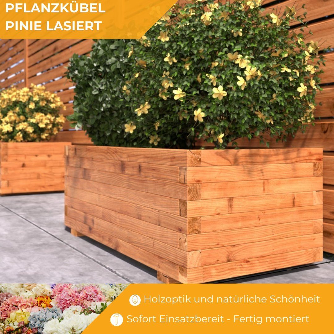 Mega-Holz Pflanzkübel Pflanzkübel Kiefer Farbton Pinie - kopie für amazon, günstig online kaufen