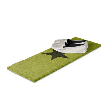 Fußmatte Fußmatte schmal STERN, relaxdays, Höhe: 15 mm, Grün