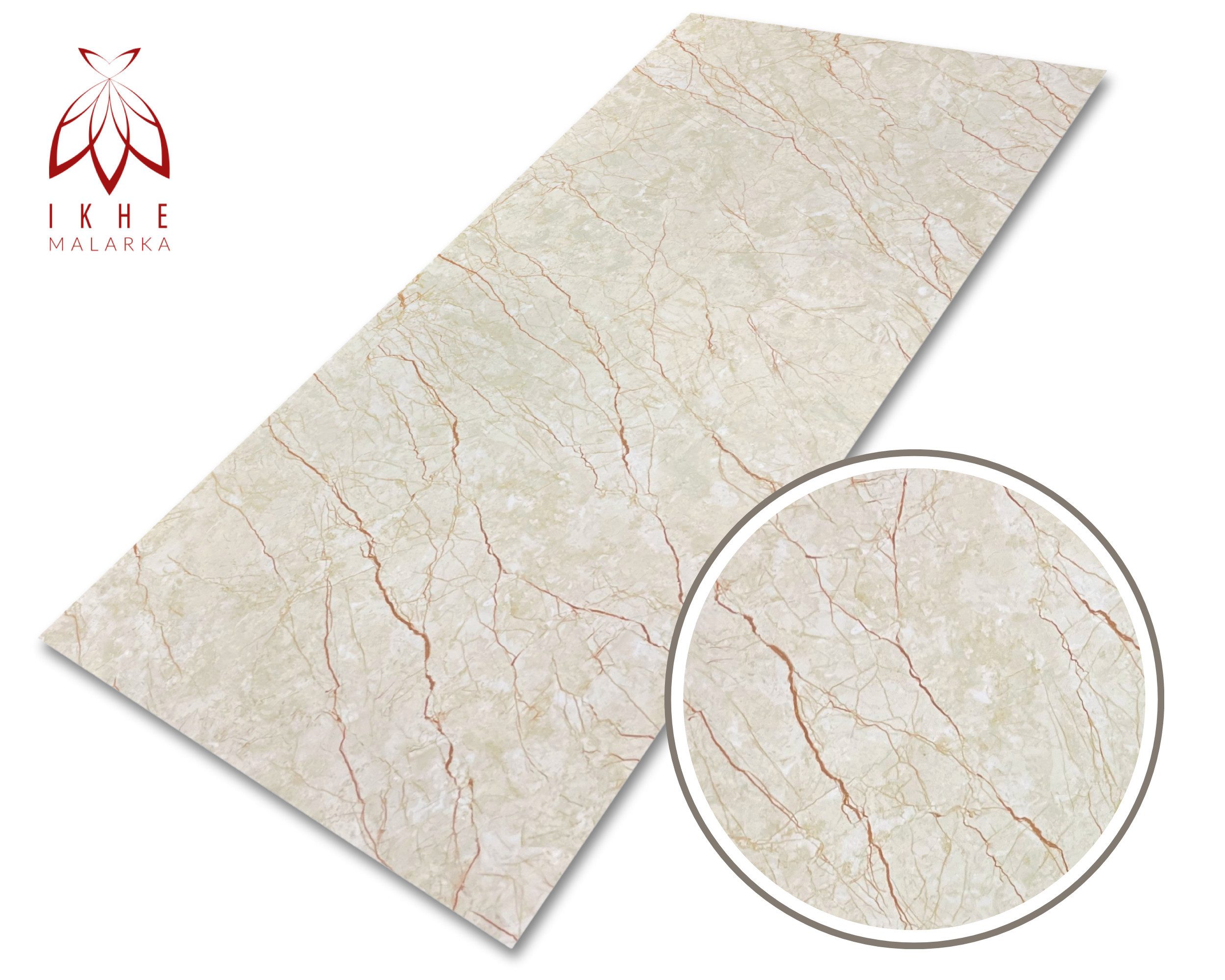 IKHEMalarka Wandpaneel Marmoroptik – Hochwertige PVC Wandverkleidung, BxL: 60x120 cm, 0,72 qm, (0,72m², 1 Stück) Alternative zu Fliesen & Marmor