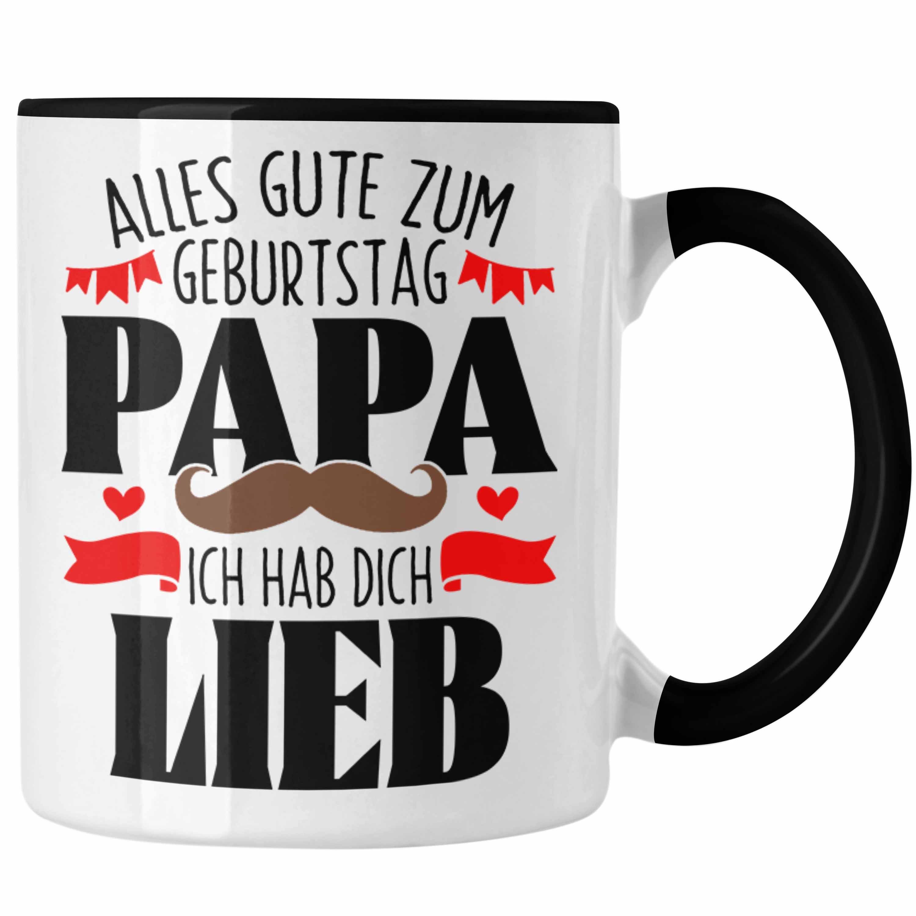 Trendation Tasse Trendation - Papa Geschenk Tasse Geburtstag Ich Hab Dich Lieb Vater Ge Schwarz