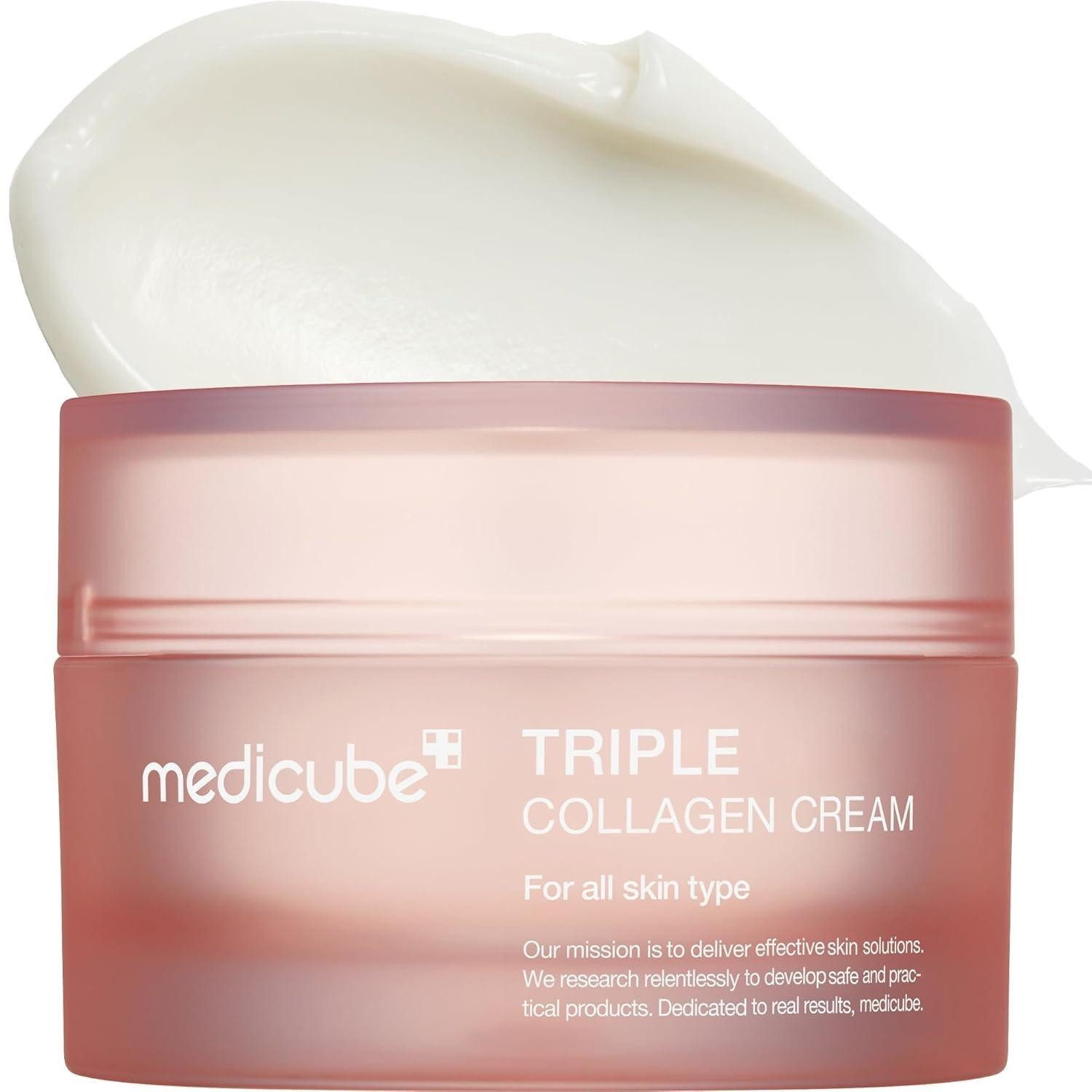 Medicube Gesichtsserum Medicube Triple Collagen Cream 50ml, Anti-Aging Wirkung mit Kollagen und Elastin
