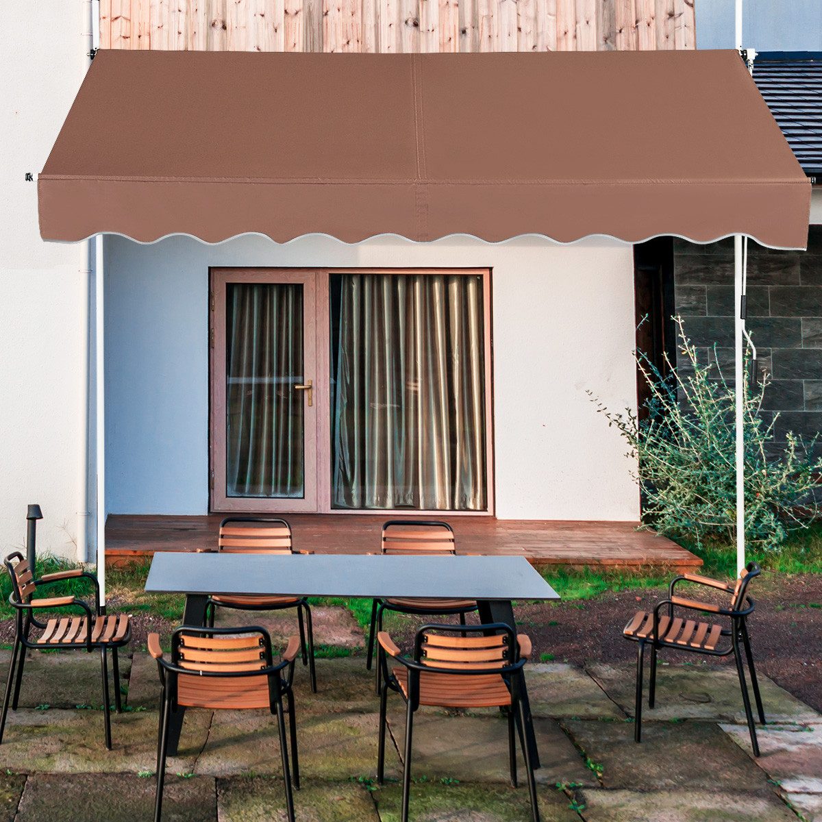 COSTWAY Klemmmarkise 250cm breit, höhenverstellbar 200-300cm, günstig online kaufen