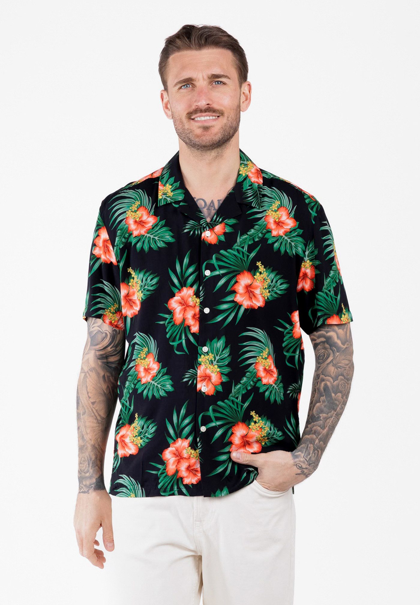 Key Largo Kurzarmhemd MSH KLHULA 1/2 patterned (1-tlg)