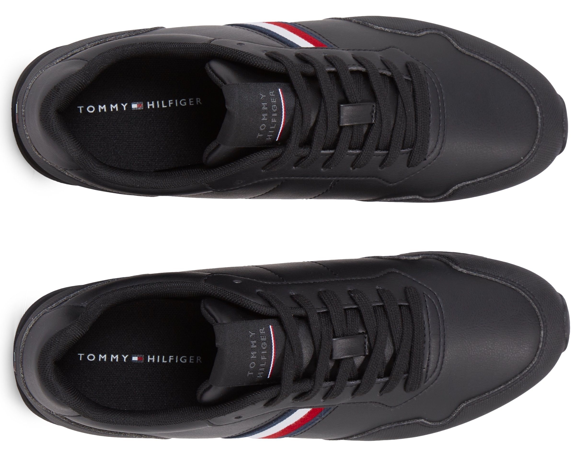 schwarz LTH CORE LO mit RUNNER PU Streifen seitlichen Tommy Sneaker Hilfiger