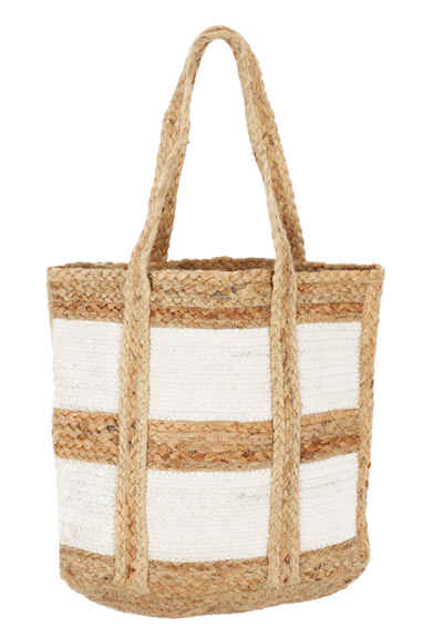 halsüberkopf Accessoires Strandtasche Tasche Jute, mit Blockstreifen