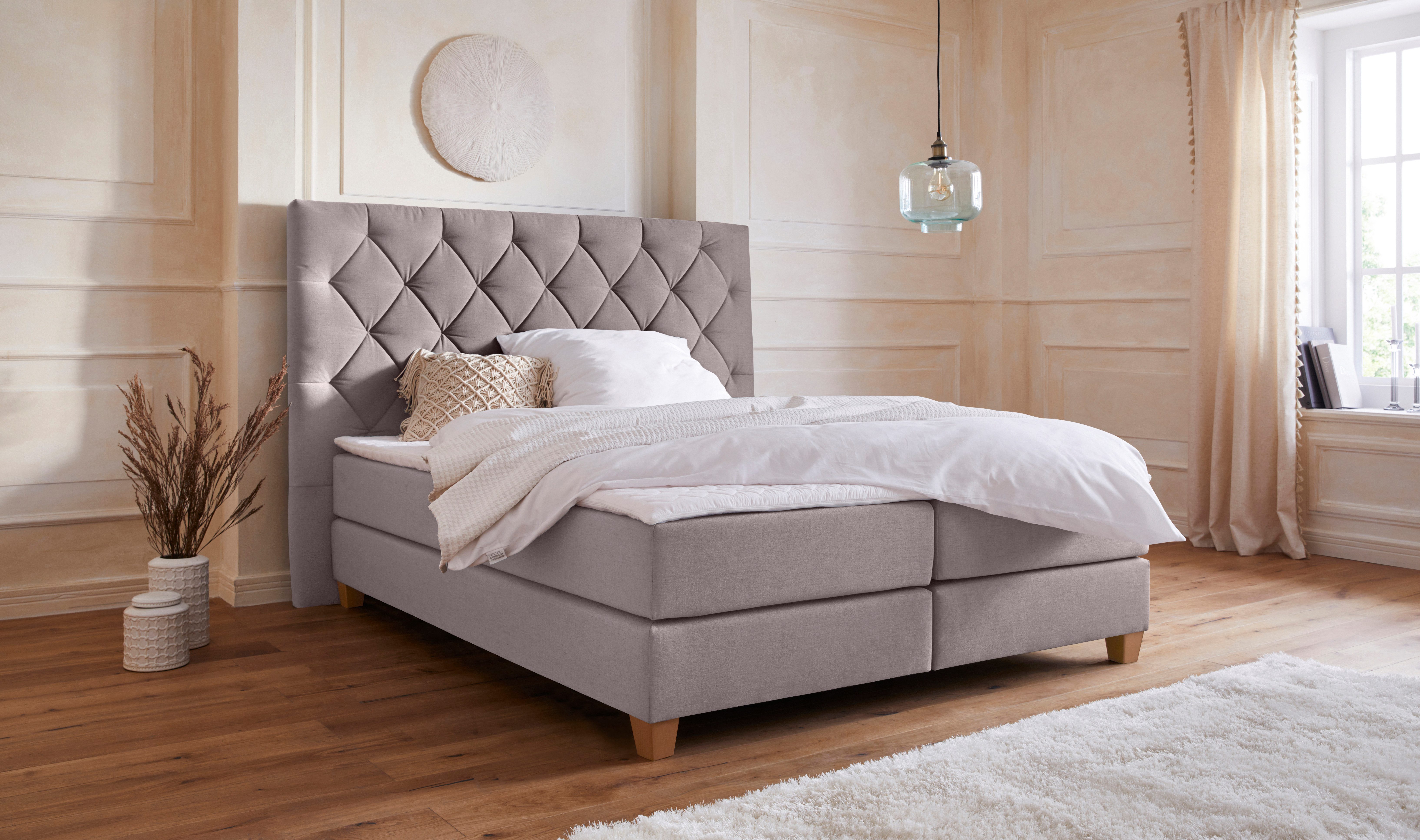 Home affaire Boxspringbett Harmones hoch, in 3 Breiten, Härtegrad auch im Mix mit je 1 Matratze in H2 und H3