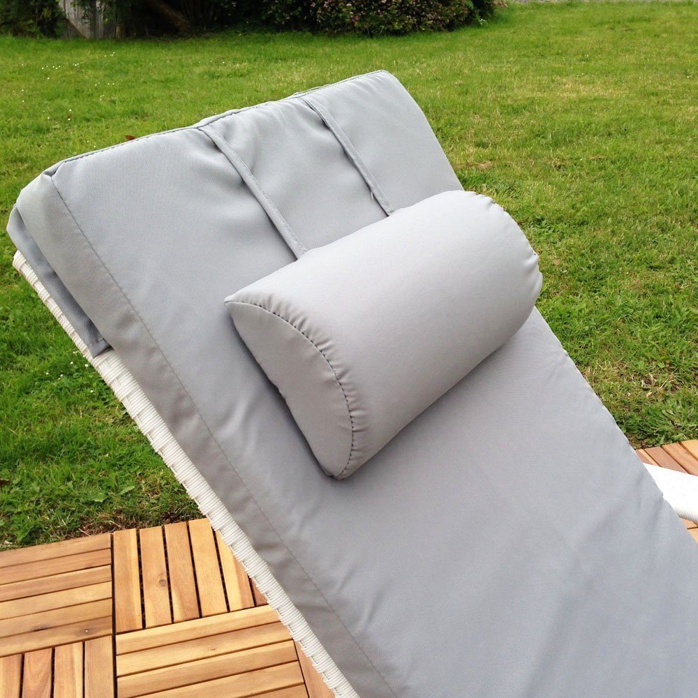 Melko Gartenliege Sonnenliege Gartenliege Polyrattan inkl. Kissen&Kopfstütze Saunaliege, Stück, Liege, Mehrfach verstellbar