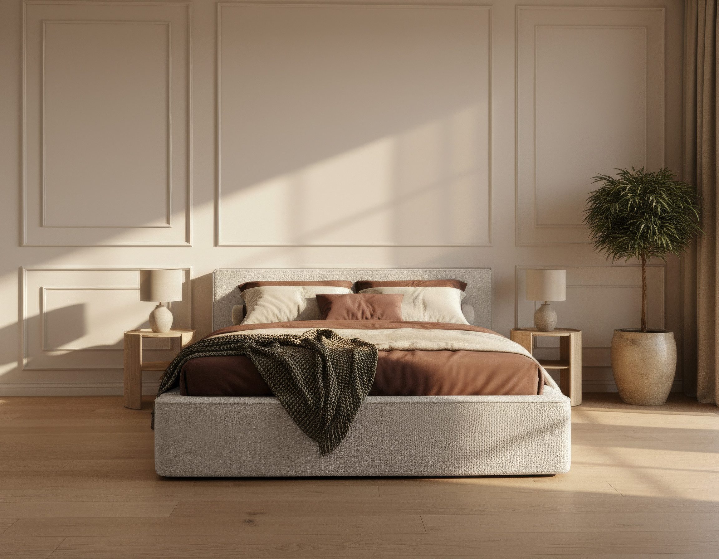 thematys Polsterbett mit Bettkasten, CLOUD 140x200 160x200 180x200 200x200cm (Kopfteil im modernen-Look – hochwertiger Bouclé-Stoff, Inklusive Lattenrost - hochwertiger Stoff), hydraulische Klappfunktion für Stauraum