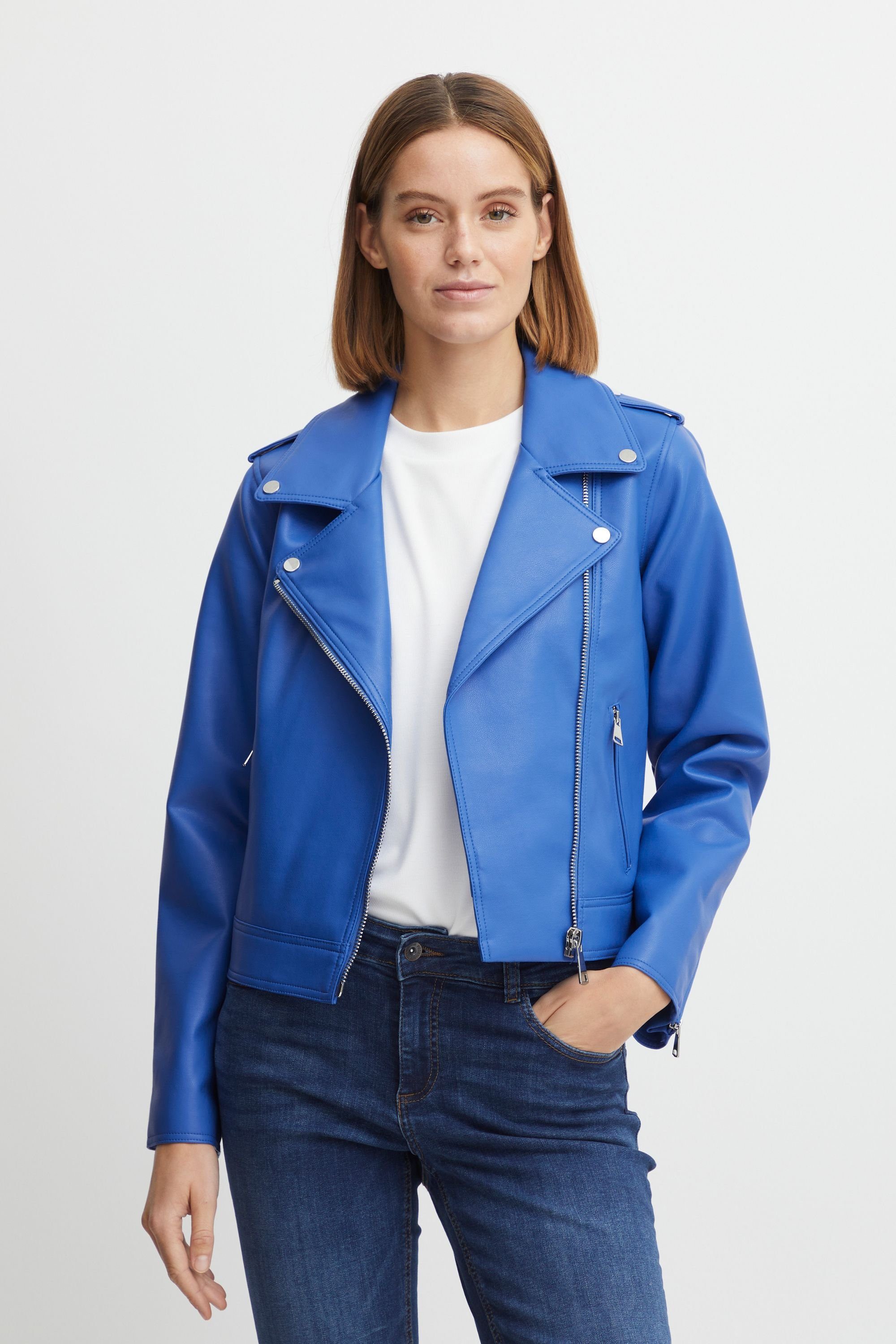 b.young Lederimitatjacke BYACOMY BIKER JACKET - 20812640 Strong Blue (184051)