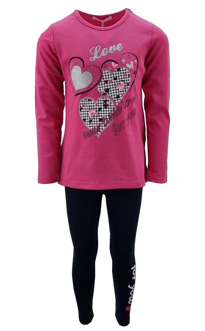 Fashion Jogginganzug Freizeitset, Sweat-Shirt Mädchen Pink MF3287 Girls Leggings, + Sweatanzug,
