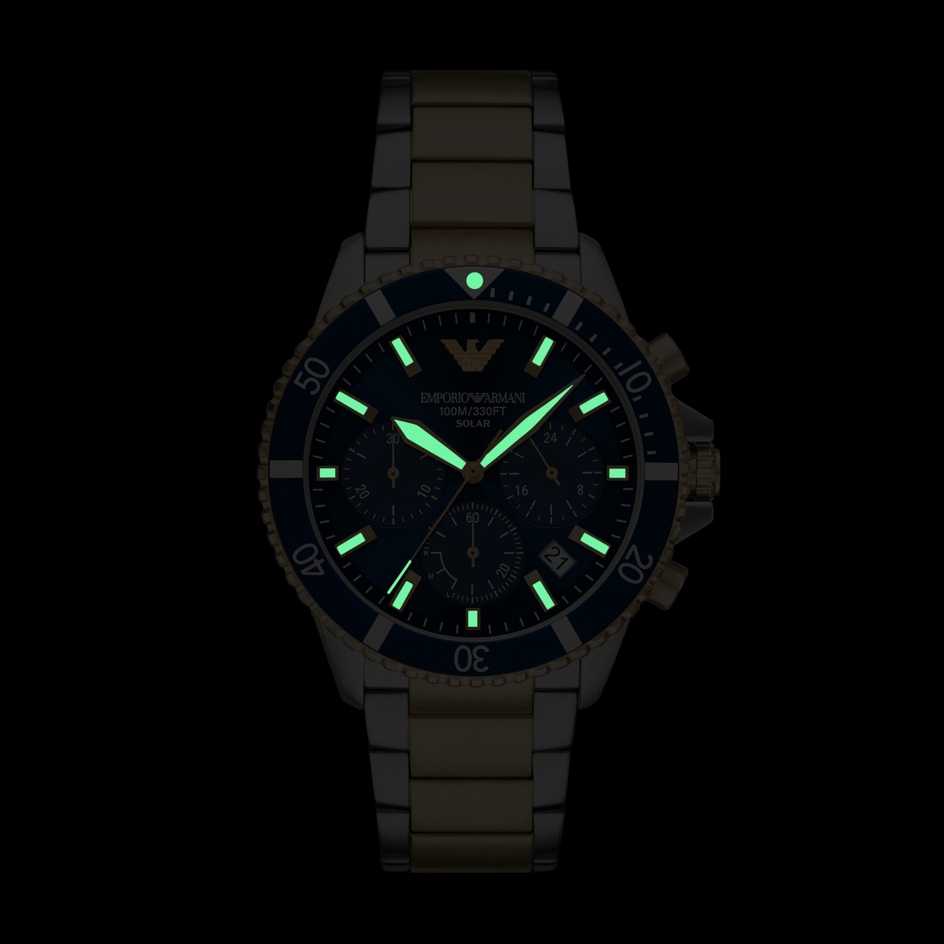 Emporio Armani Chronograph WORLD EXPLORER AR11740, Armbanduhr, Solar, Herrenuhr, Edelstahlarmband, analog, Tag – Bild 5 von 5