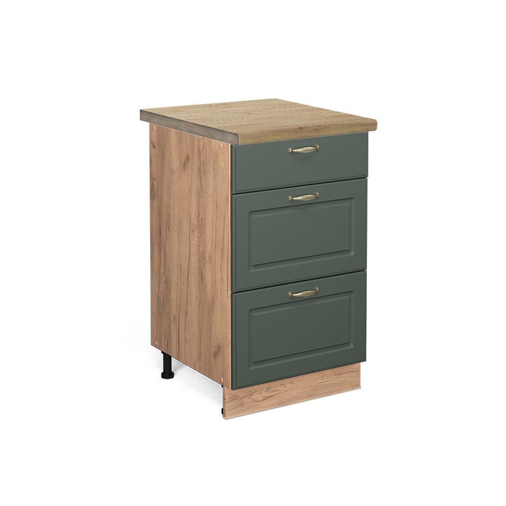 Vicco Unterschrank Fame-Line, Grün-Gold Landhaus/Goldkraft Eiche, günstig online kaufen