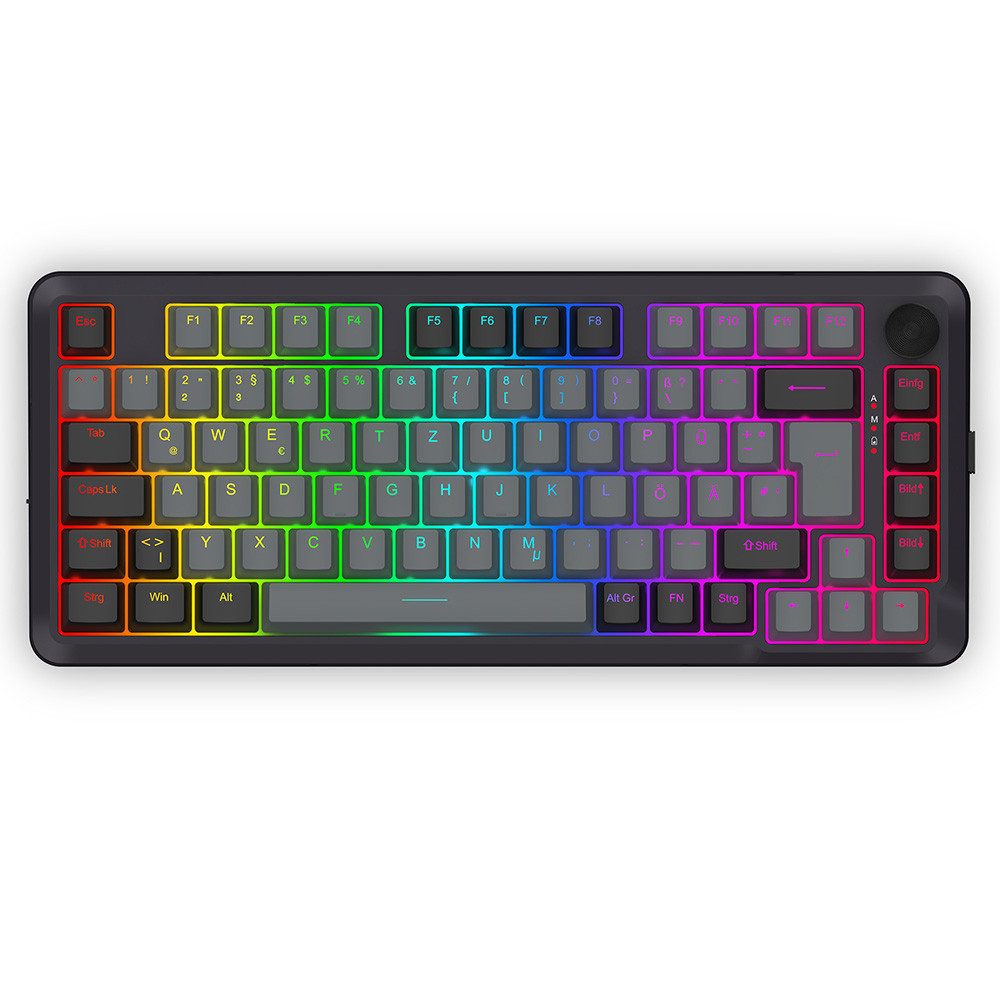 Redragon K681GB-PRO-DE DE-Version, 75 %-Tastatur mit drei Modi Gaming-Tastatur (Dichtungsbauweise, RGB, Longyin-Achse)
