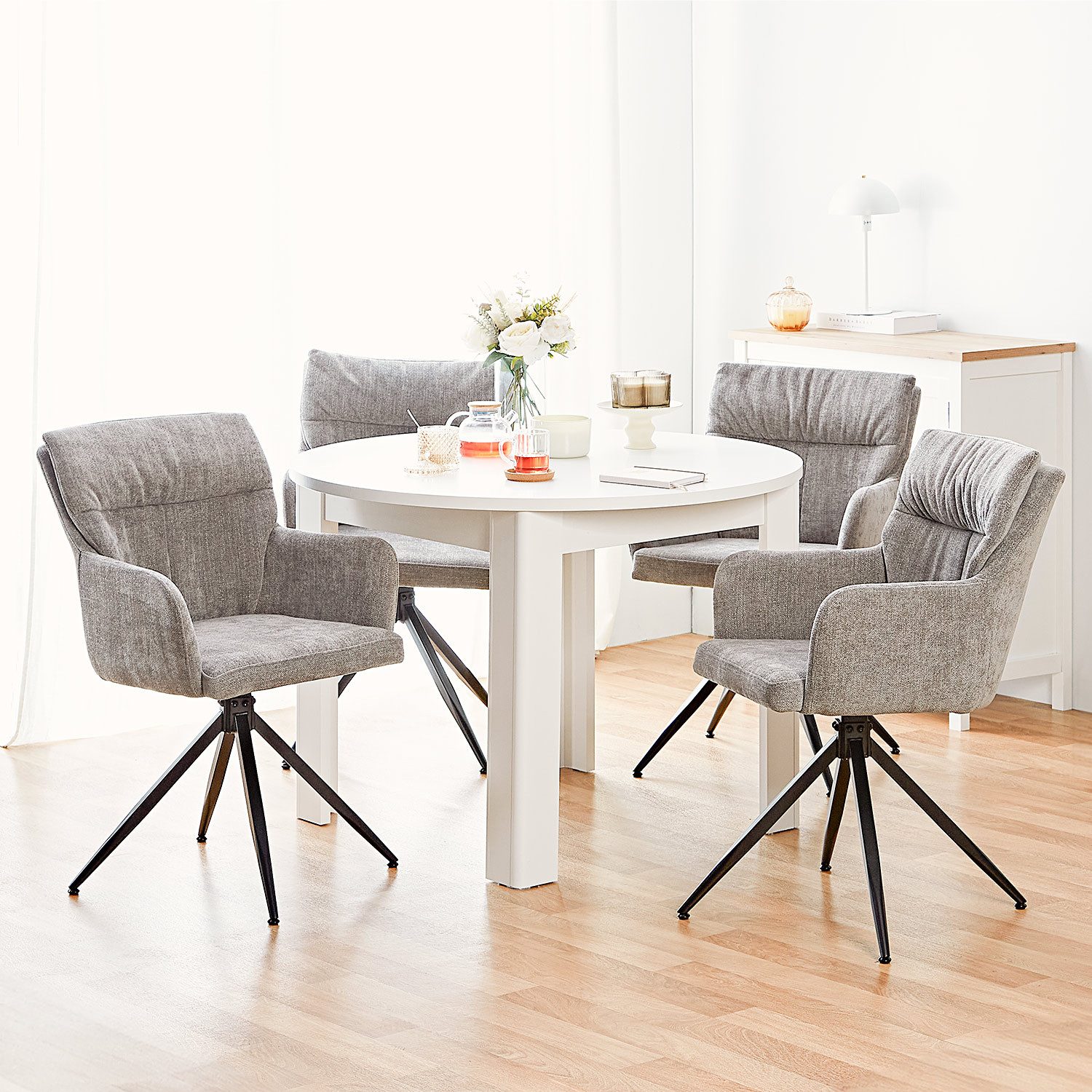 Homestyle4u Esstisch rund 106 cm Esszimmertisch günstig online kaufen