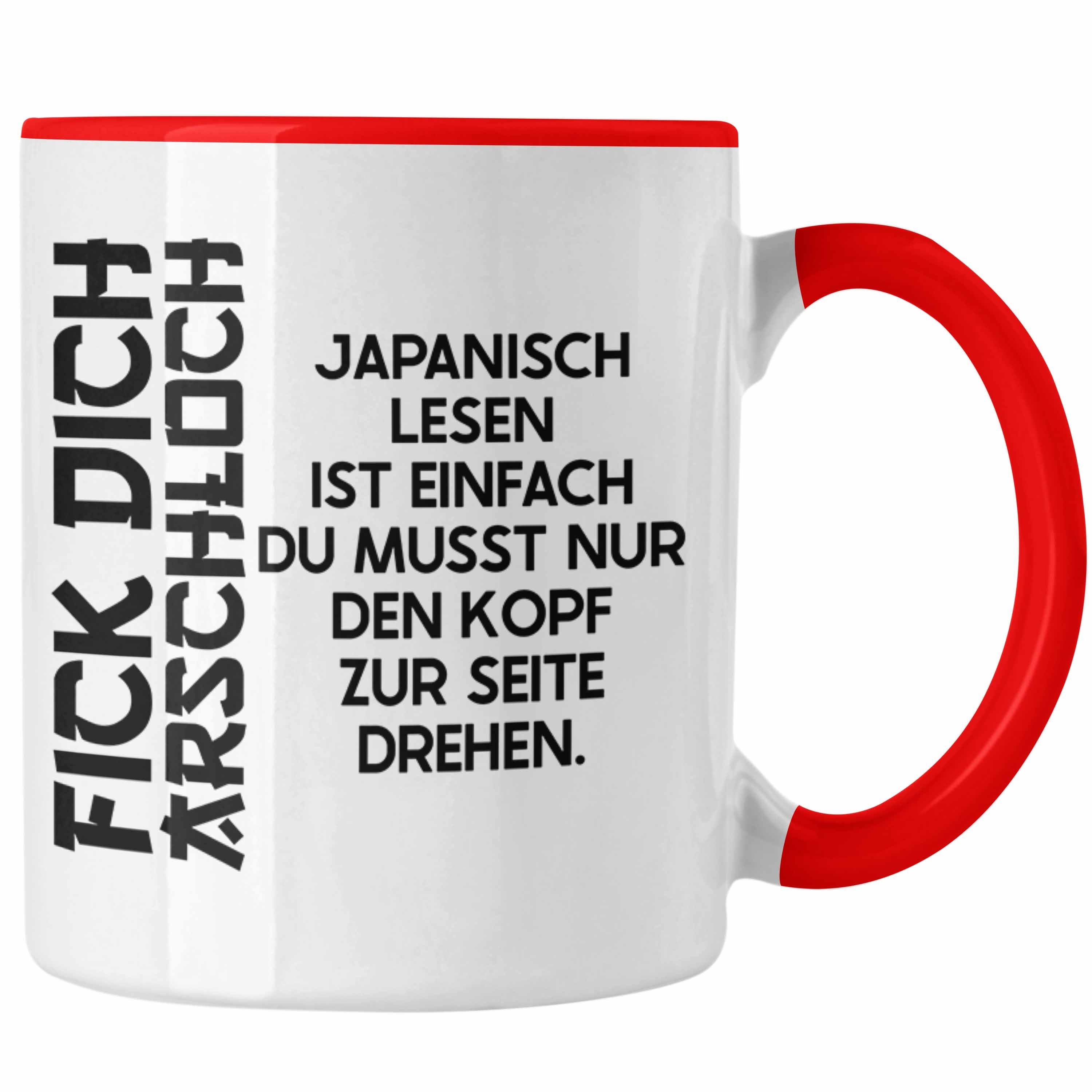 Trendation Tasse Trendation - Anime Tasse Geschenk Spruch Kaffeetasse Geschenke Deko Japanisch Japan Japaner Rot