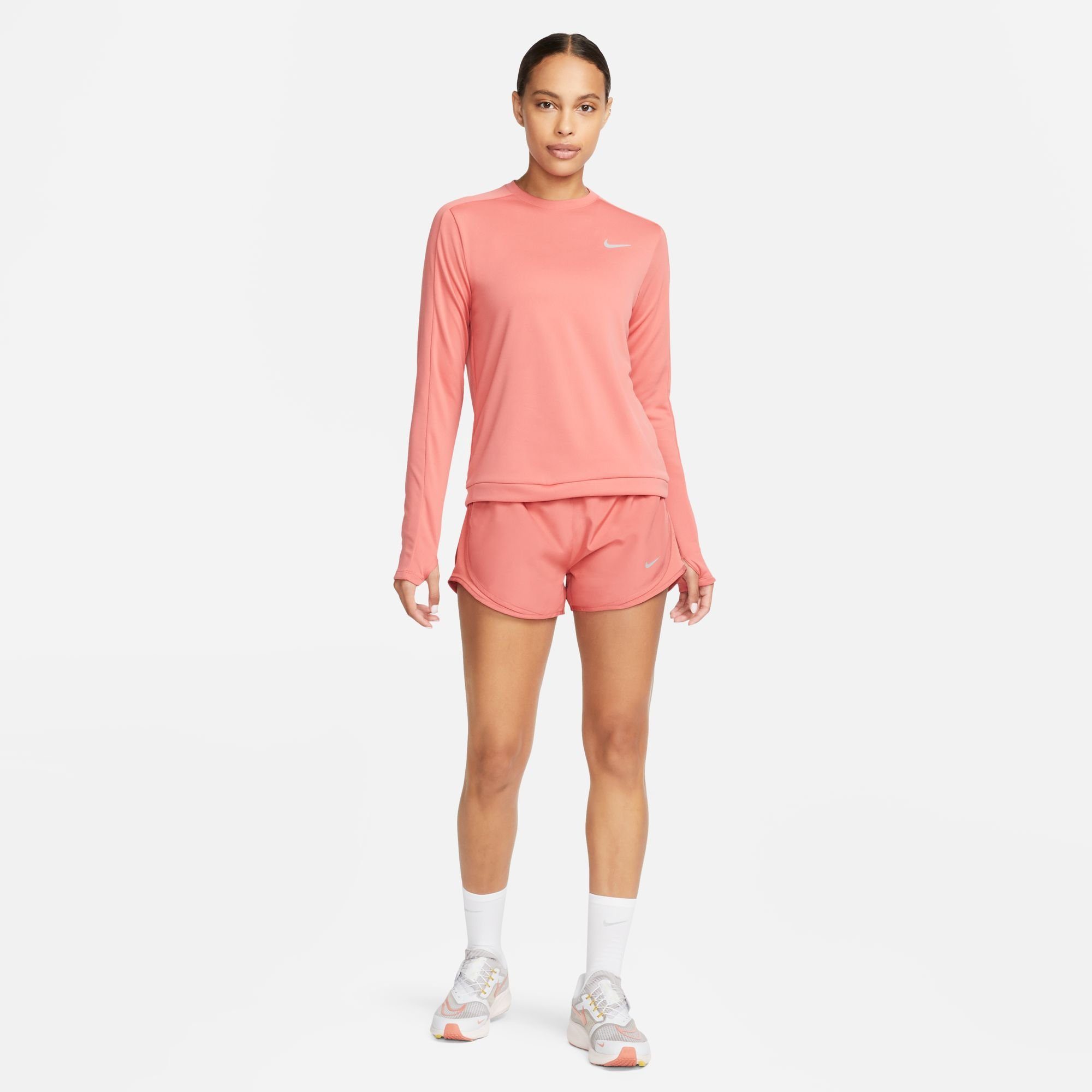 SILV Nike CREW-NECK ADOBE/REFLECTIVE RUNNING TOP Laufshirt DRI-FIT WOMEN'S