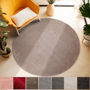 Teppich Unicolor - Einfarbig, SIMPEX24, Rund, Höhe: 11 mm, Einfarbig Kurzflor Runder Teppich Wohnzimmer Flauschig Weich