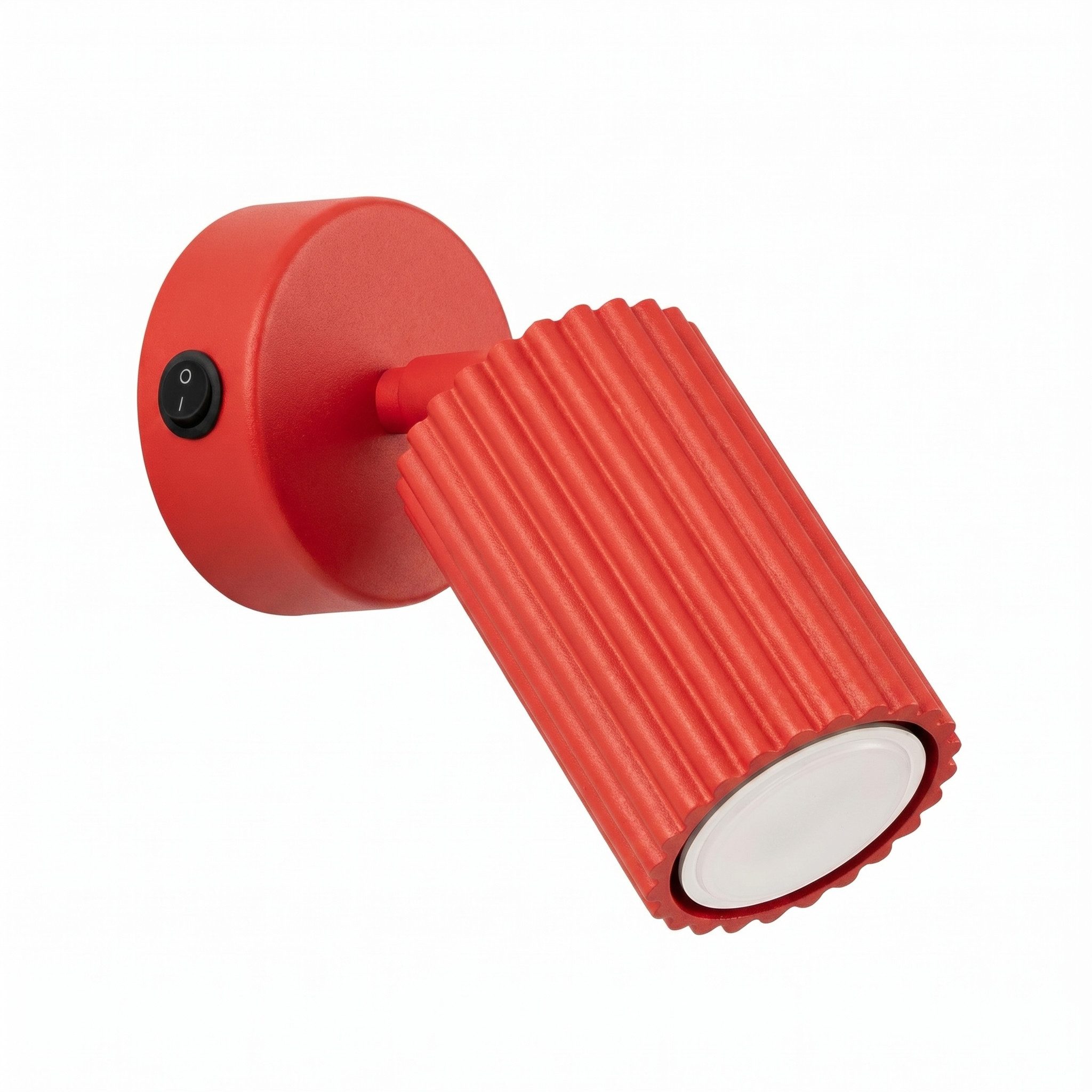 SOLLUX lighting Wandleuchte Wandleuchte KARBON rot mit einem Schalter, Nicht enthalten