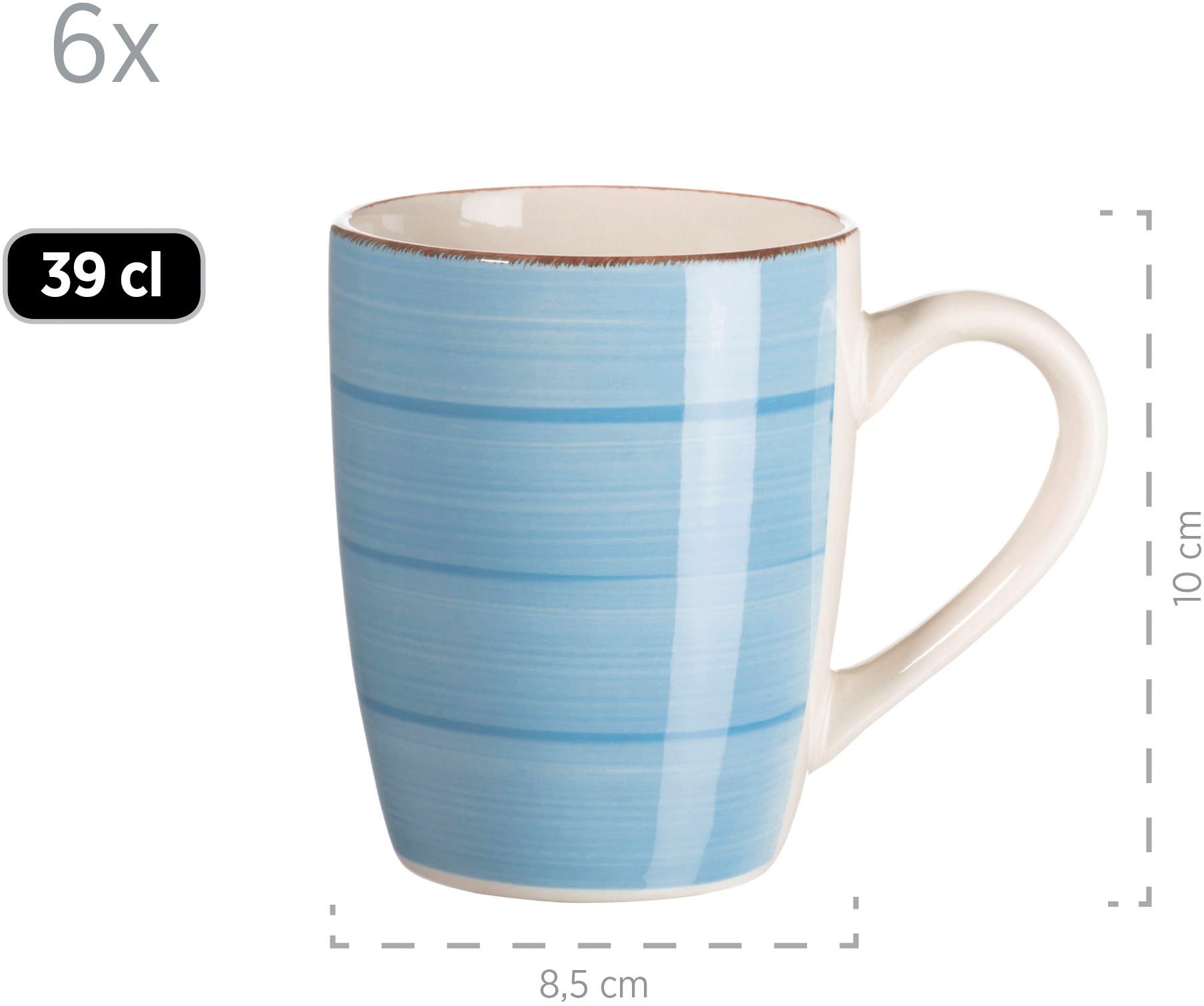 OTTO home Kaffeeservice Geschirr-Set, Service Bell Tempo (18-tlg), 6 Personen, Keramik, mit Spiraldekor, 18 Teile, für 6 Personen