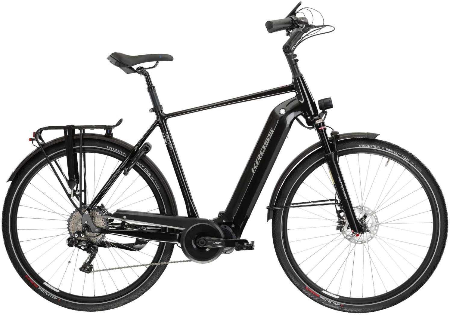 Kross E-Bike Trekkingrad Trans Hybrid Prestige 630 28 Zoll schwarz - Shimano Mittelmotor, 11 Gang Shimano DEORE XT DI2 M8050 Schaltwerk, Kettenschaltung, Mittelmotor, 630 Wh, SHIMANO 36 V/250 W DU-E6110, Mittelmotor