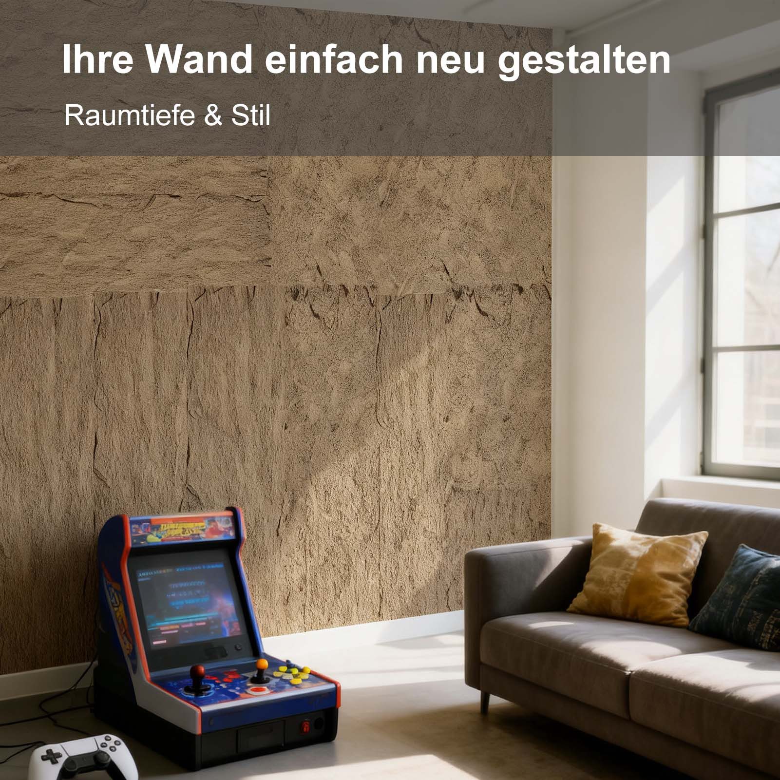 mepiq Wandpaneel Selbstklebende Wandpaneele in Steinoptik PU Wandverkleidung, (3-tlg., (120x60x3 cm) für Küche & Schlafzimmer – 1 Stück)