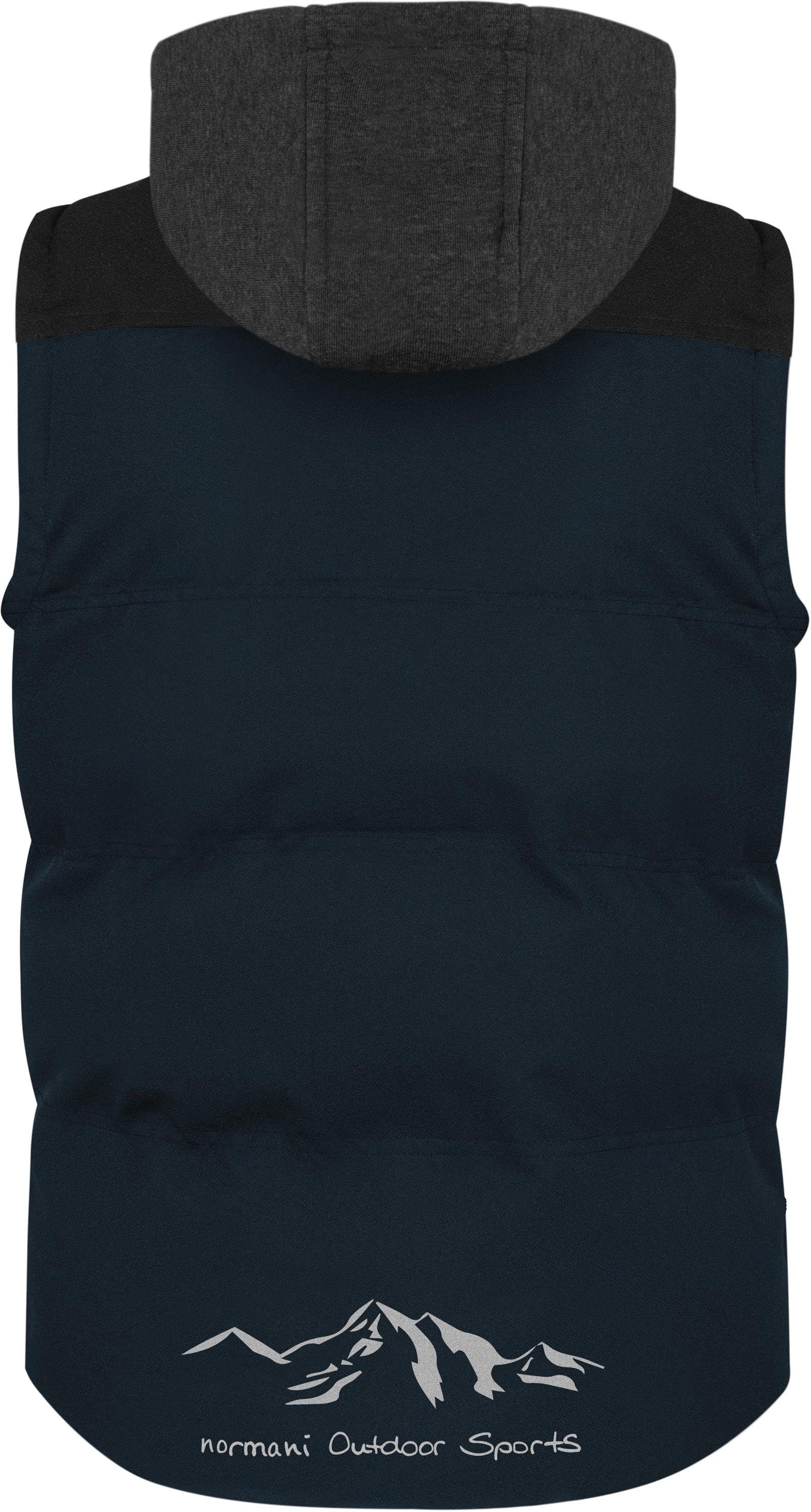 normani Steppweste Kinder Weste Skien (1-tlg) Unisex Wattierte Winterweste - winddichter Bodywarmer Weste mit Kapuze