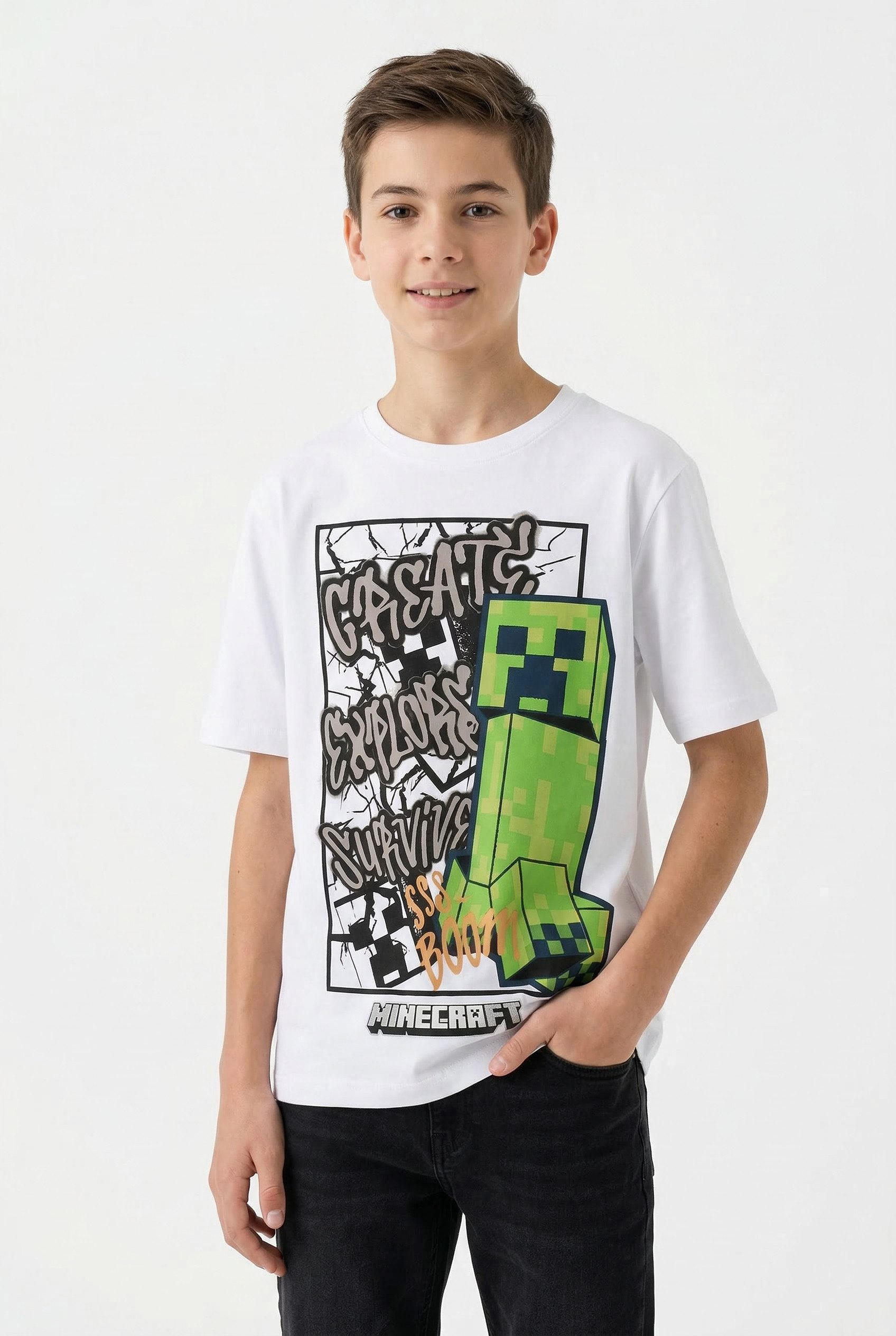 Name It T-Shirt NKMMASE MINECRAFT SS NREG TOP NOOS BFU Baumwollmischung, mit "Minecraft" Druck