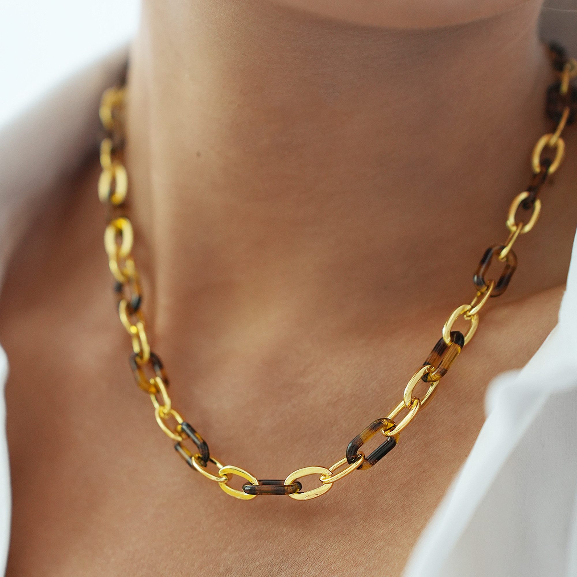 KARMA Edelstahlkette Halskette Damen Leo Gold 45 cm Kette Edelstahl vergold günstig online kaufen