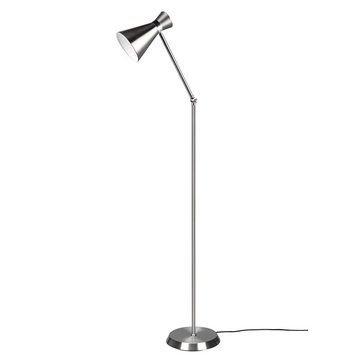 etc-shop Stehlampe, Leuchtmittel nicht inklusive, Stehleuchte Wohnzimmerlampe Metall nickel-matt Spot beweglich H 150 cm
