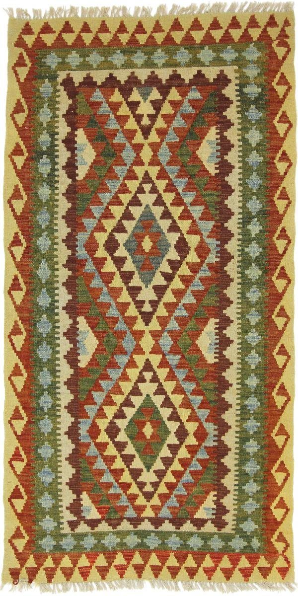 Afghan Orientteppich 3 Orientteppich Kelim Läufer, rechteckig, Nain Trading, Handgewebter 101x196 mm Höhe: