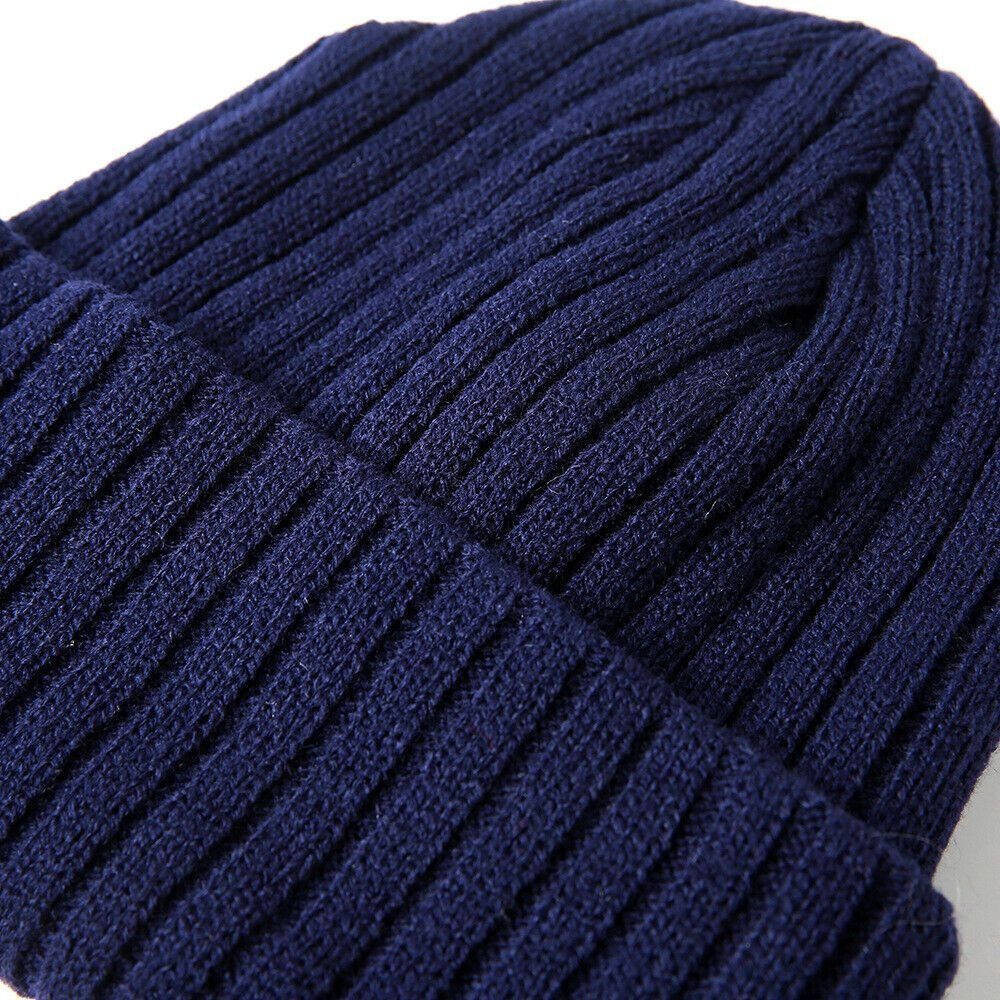 Lamon Strickmütze Visier Mit Warm Krempe Armee Winter Mit Gestrickt Mütze Blau