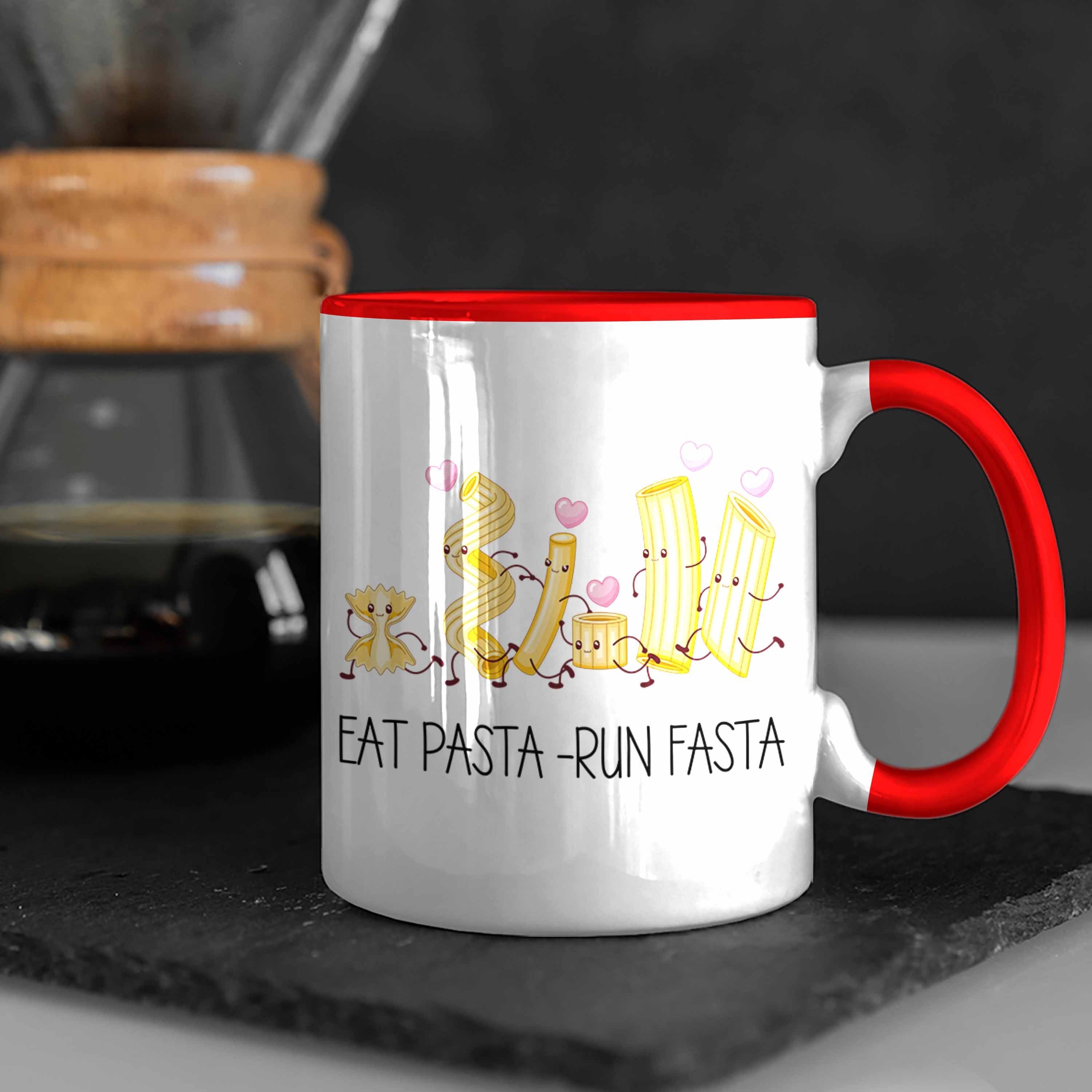 Run Tasse Eat Tasse Geschenk Rot Italiener Spruc Pasta Fasta Trendation