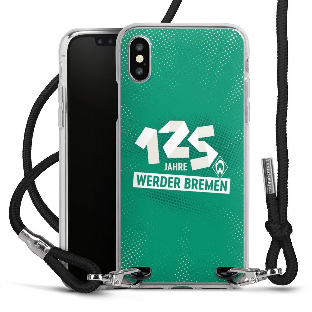 DeinDesign Handyhülle 125 Jahre Werder Bremen Offizielles Lizenzprodukt, Apple iPhone X Handykette Hülle mit Band Case zum Umhängen